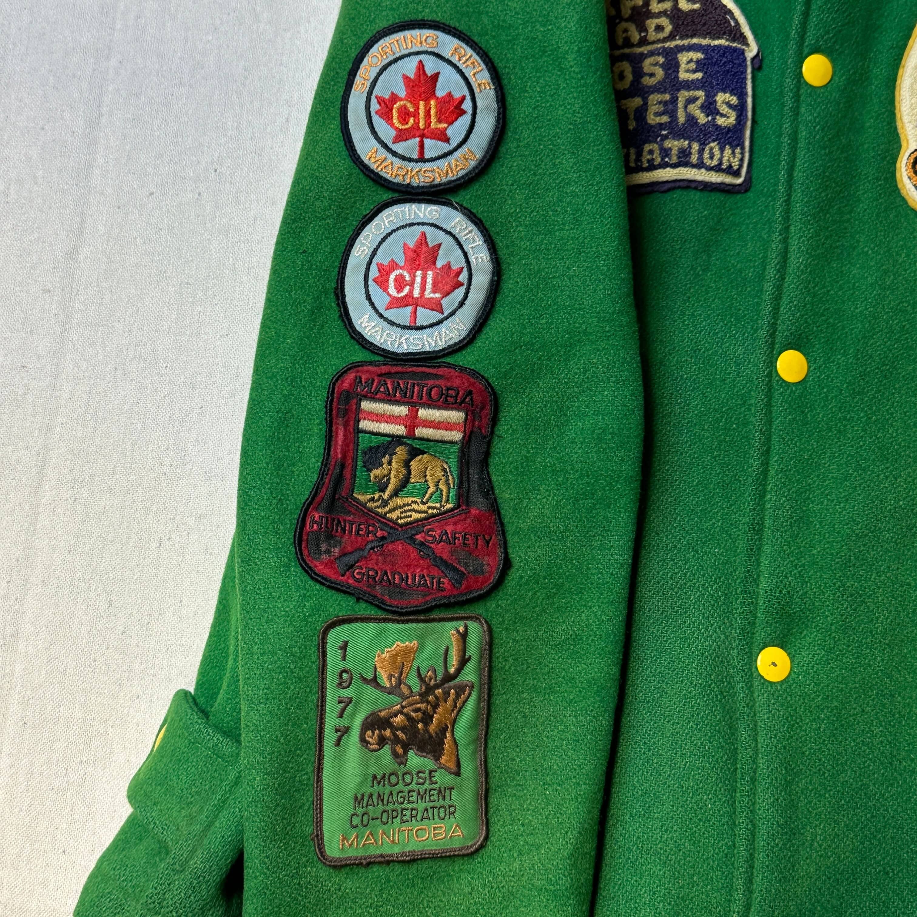 1970s - Seven Oaks Game & Fish Moose Hunters Association Wool Varsity Jacket Size M FAIF.CA 