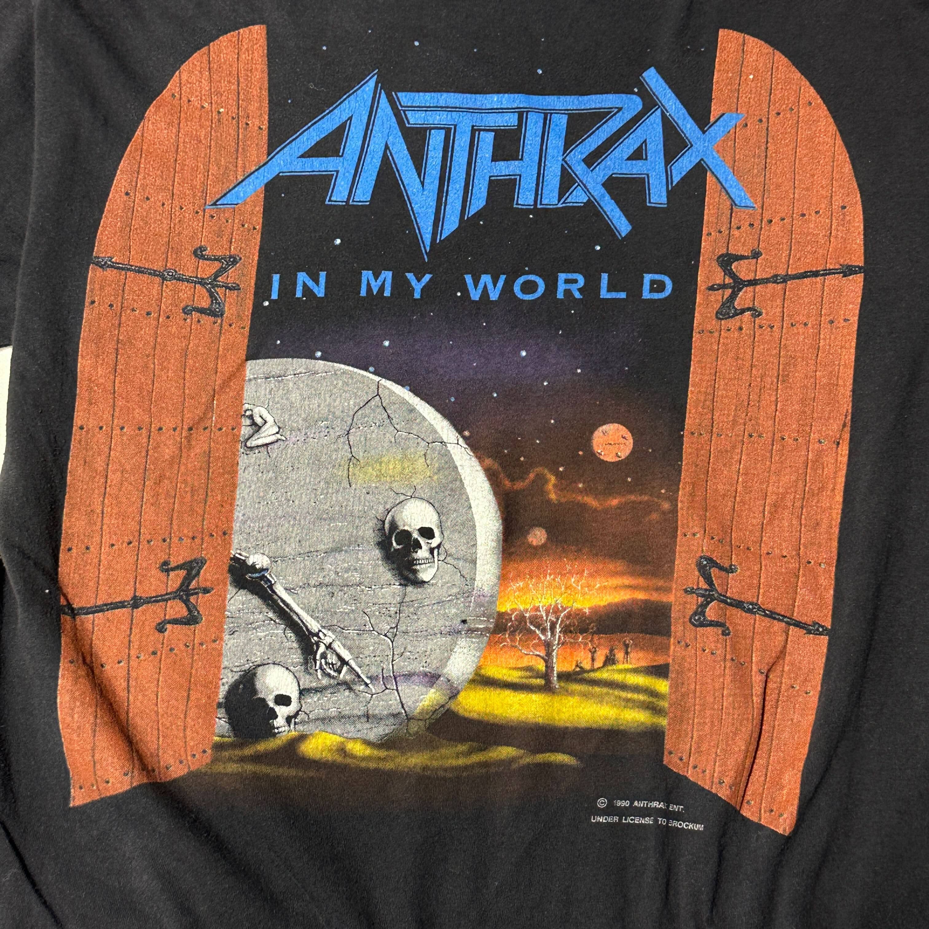 1990s Brockum Anthrax In My World Graphic T-Shirt Size L FAIF.CA 