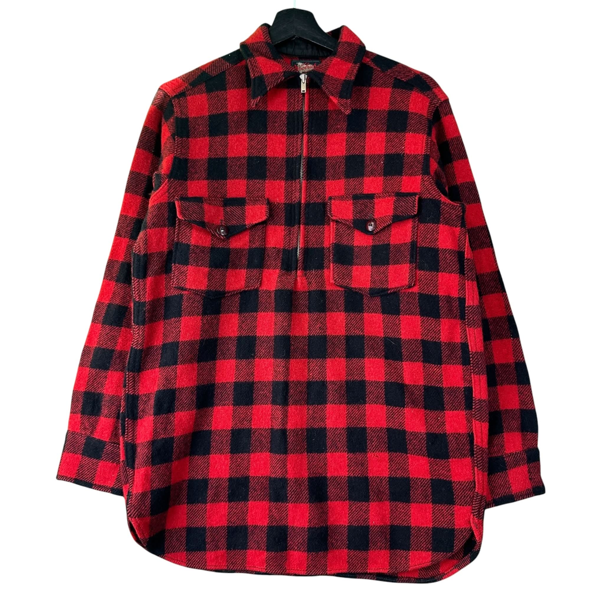 Vintage Woolrich Plaid Half Zip Woold Shirt 40s - 15
