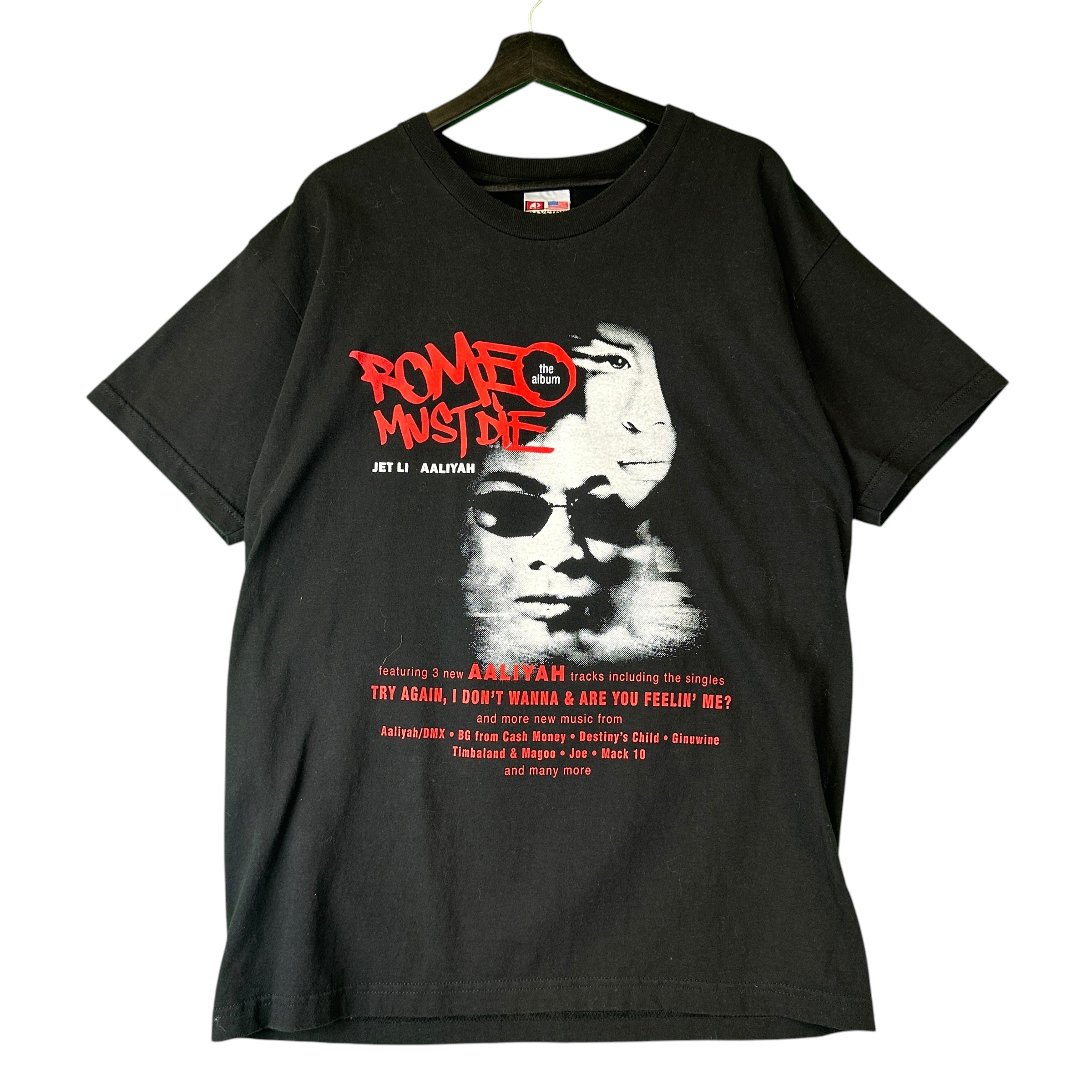 Vintage Romeo Must Die The Album Aaliyah Jet Li Soundtrack RAP DMX T Shirt - L