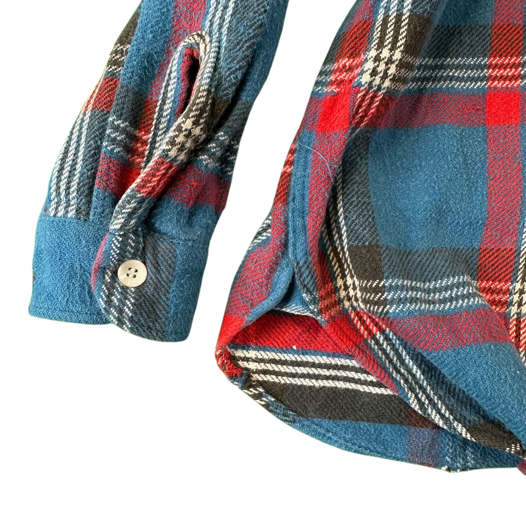 Vintage 40s Heavy Flannel Button Up Shirt w/ Gusset