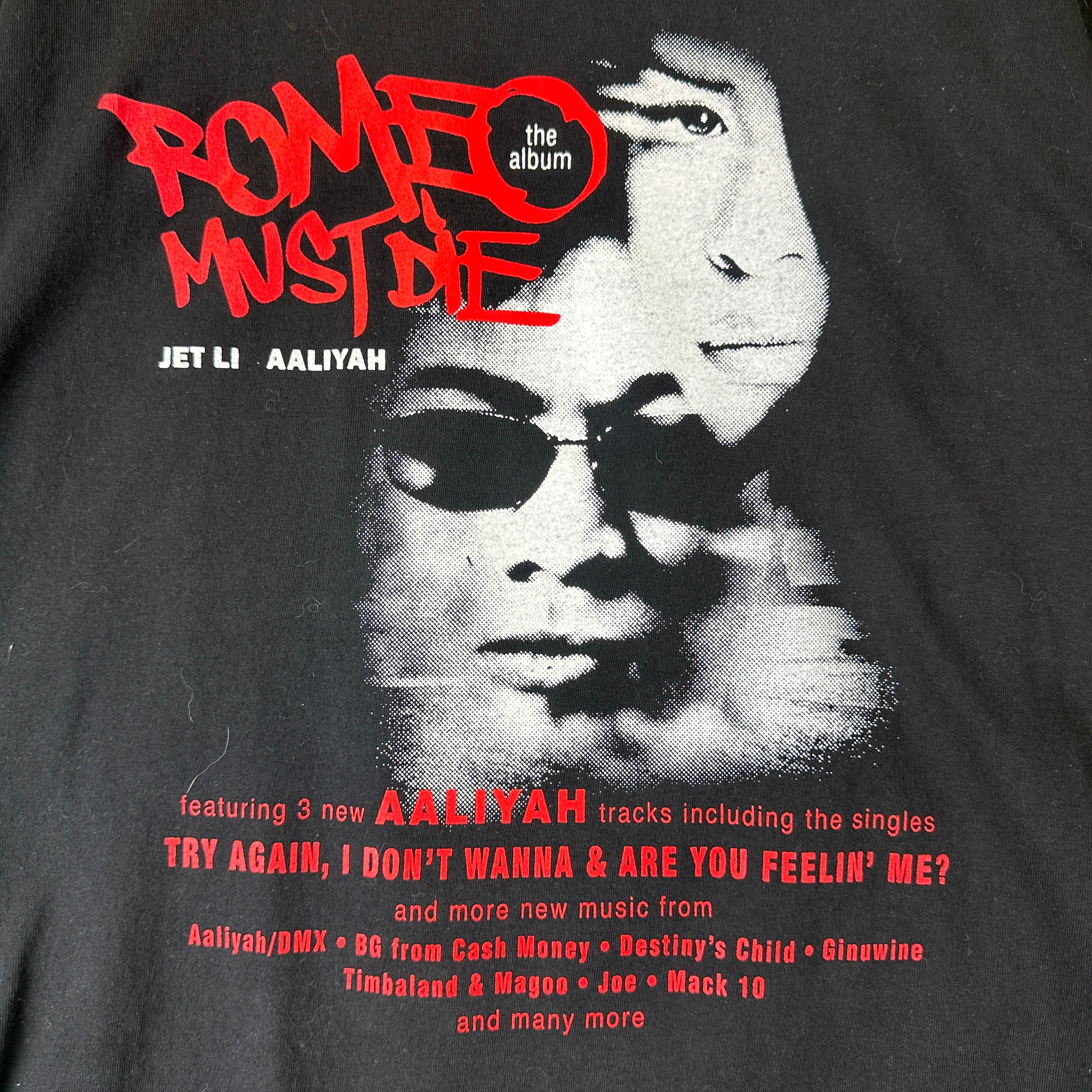 Vintage Romeo Must Die The Album Aaliyah Jet Li Soundtrack RAP DMX T Shirt - L