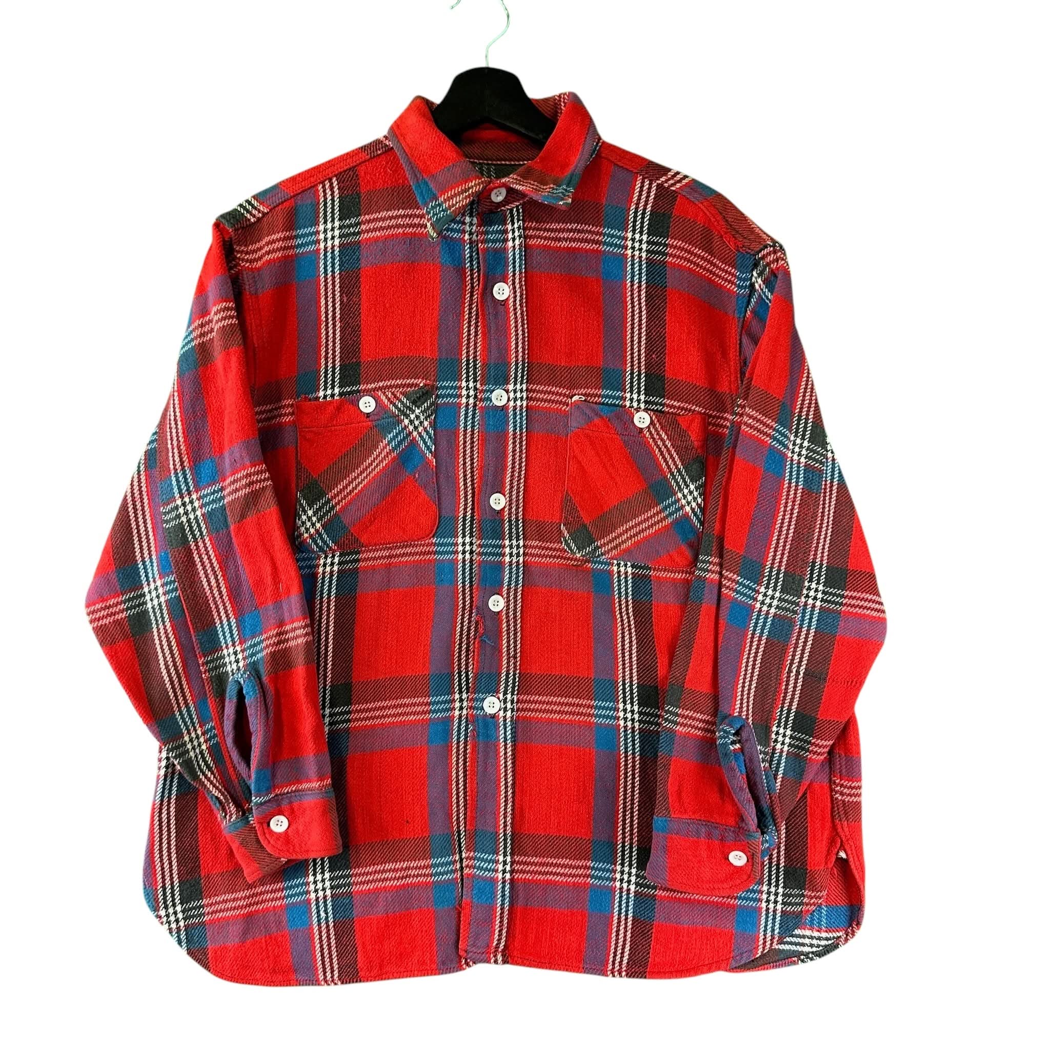 Vintage 40s Heavy Flannel Shirt W/ Gussets