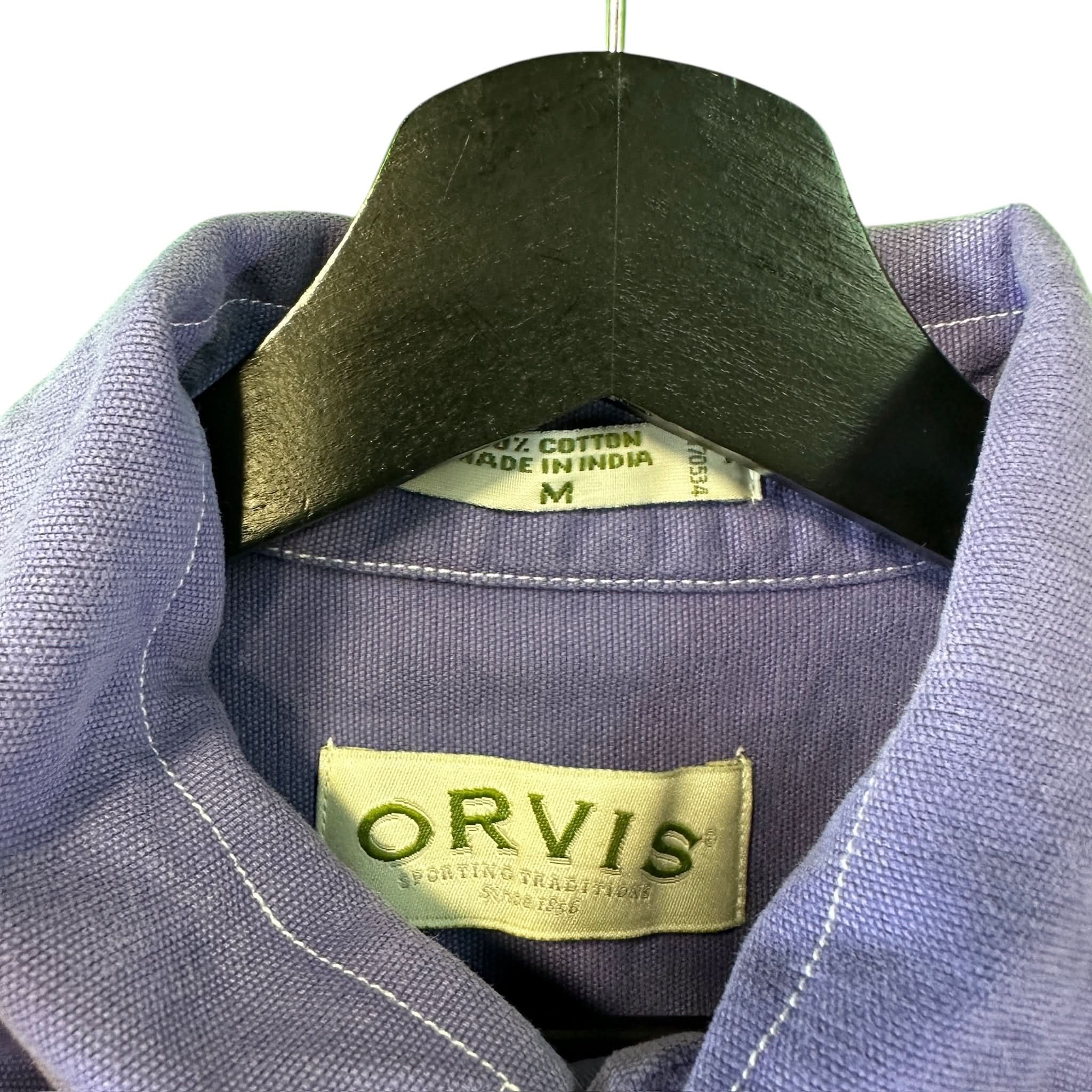 Vintage Orvis Pull Over Shirt Purple Size - M