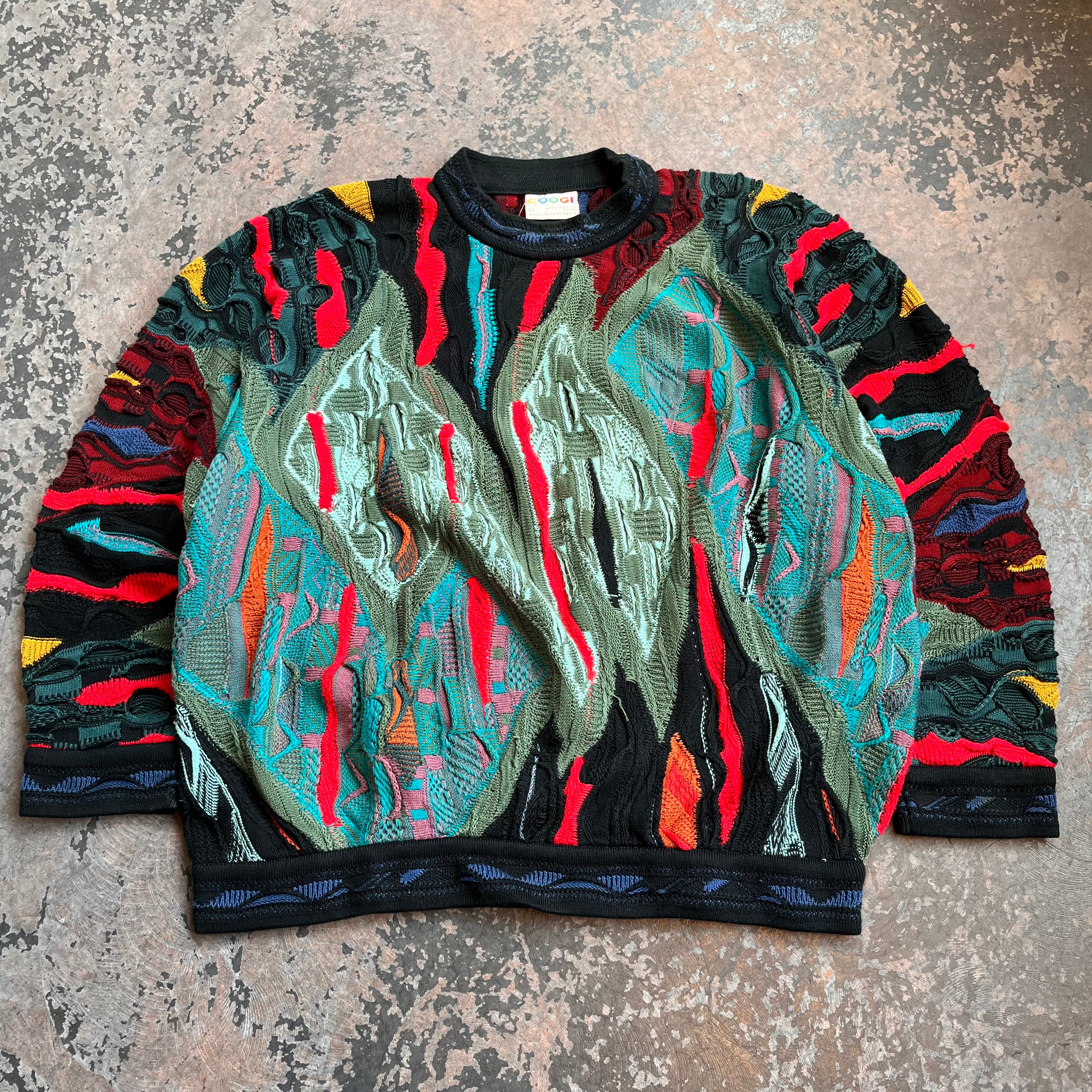 Coogi Sweater (Green/Red)