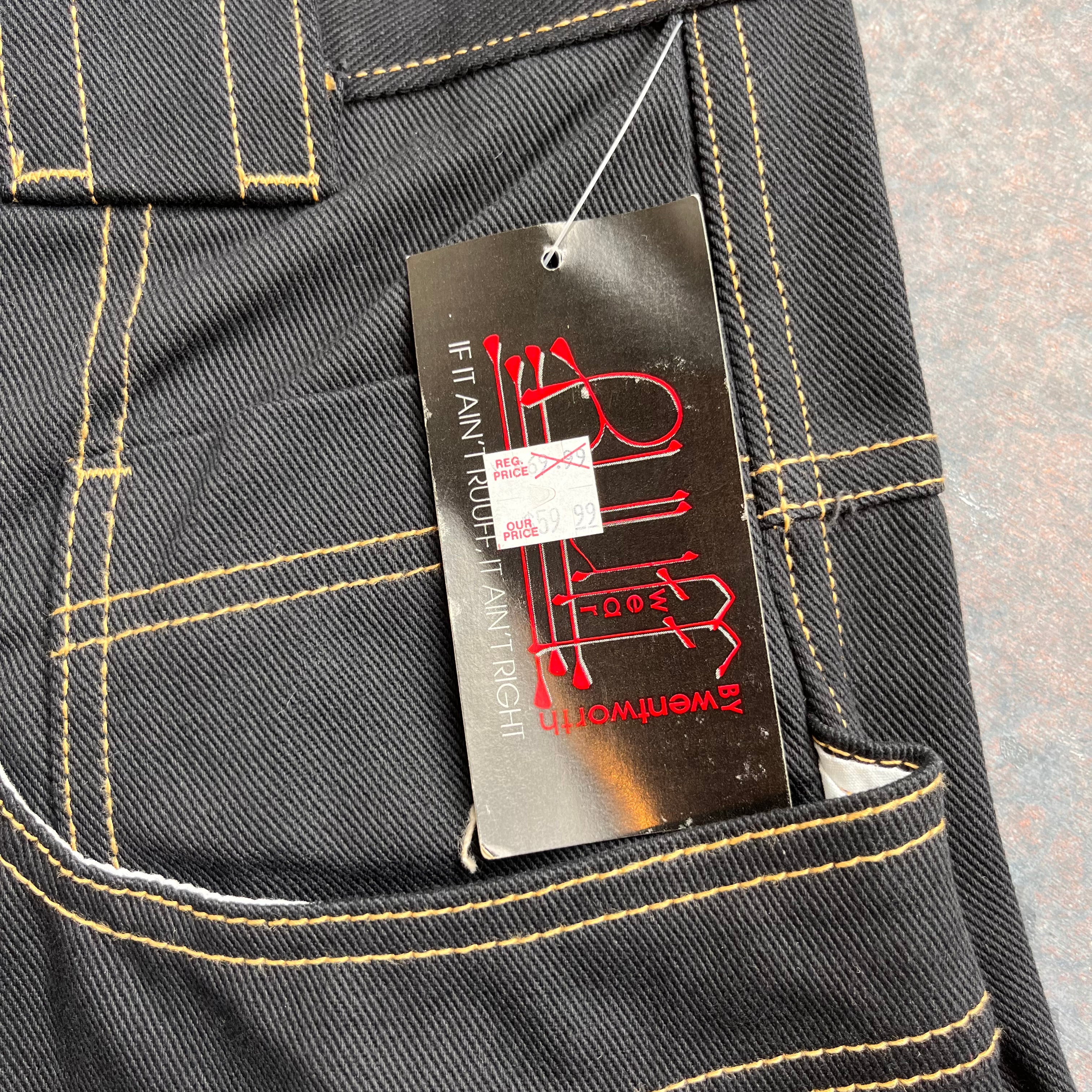 Y2K Ruff Denim Jeans (Black)
