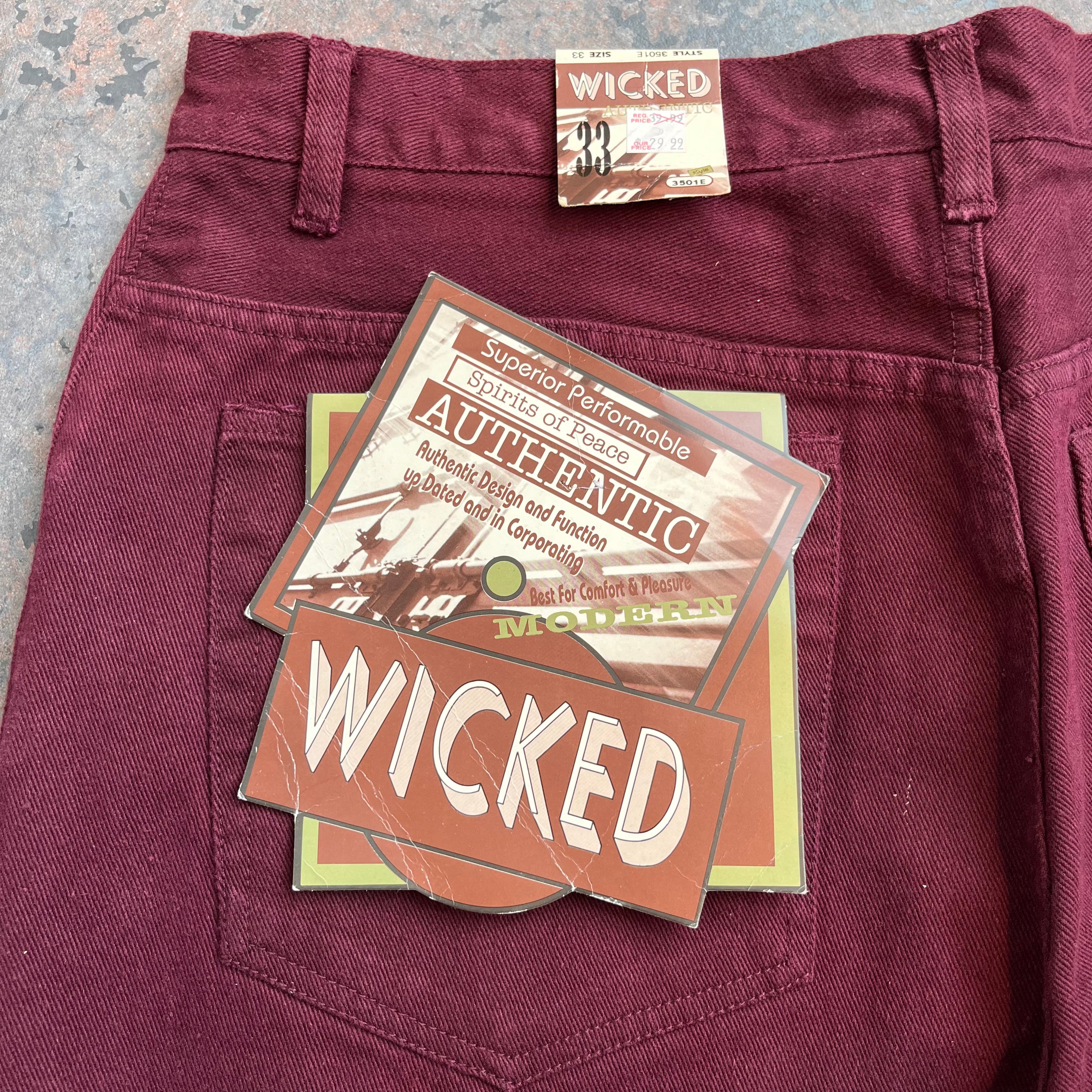 Y2K Wicked Denim Jeans (Maroon)