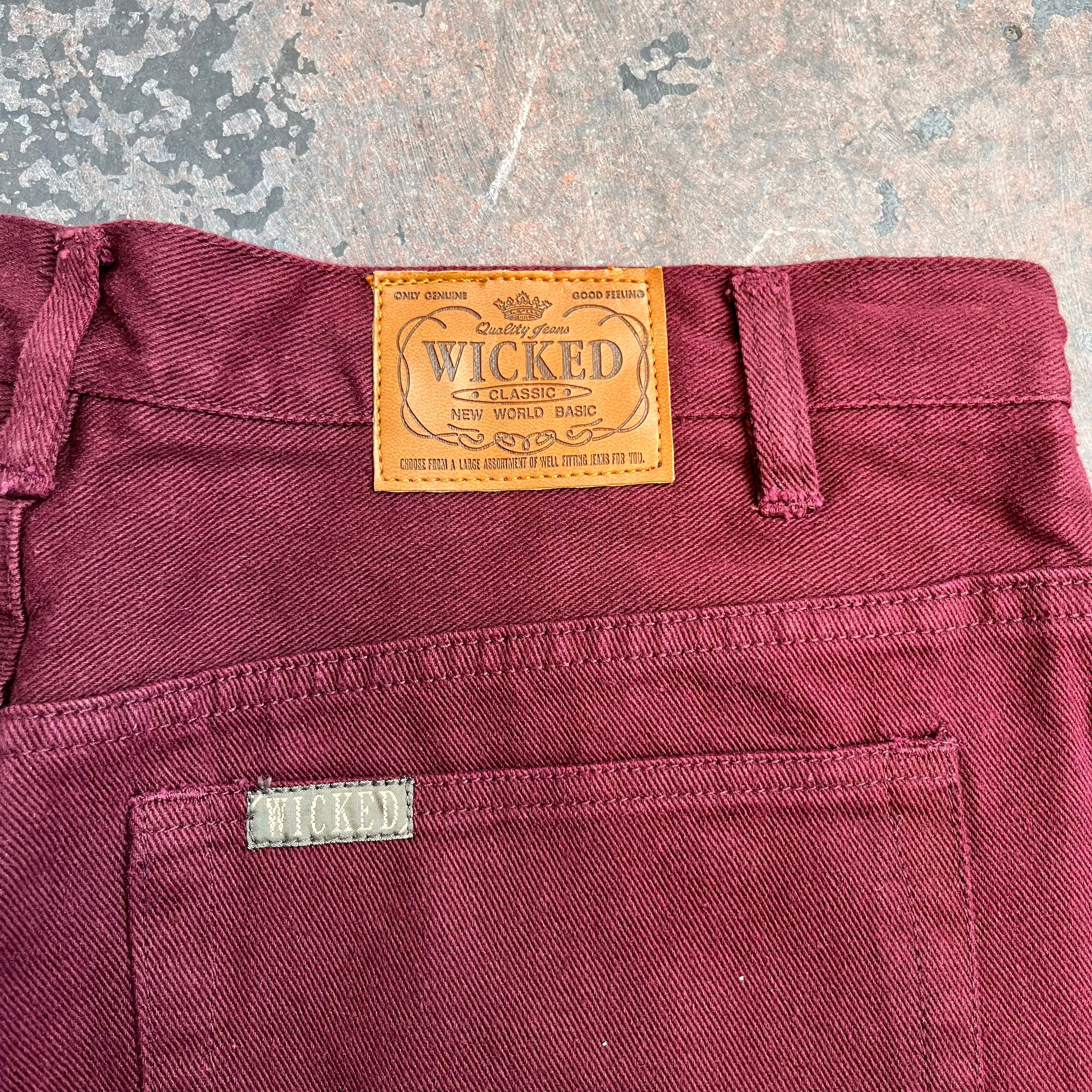 Y2K Wicked Denim Jeans (Maroon)
