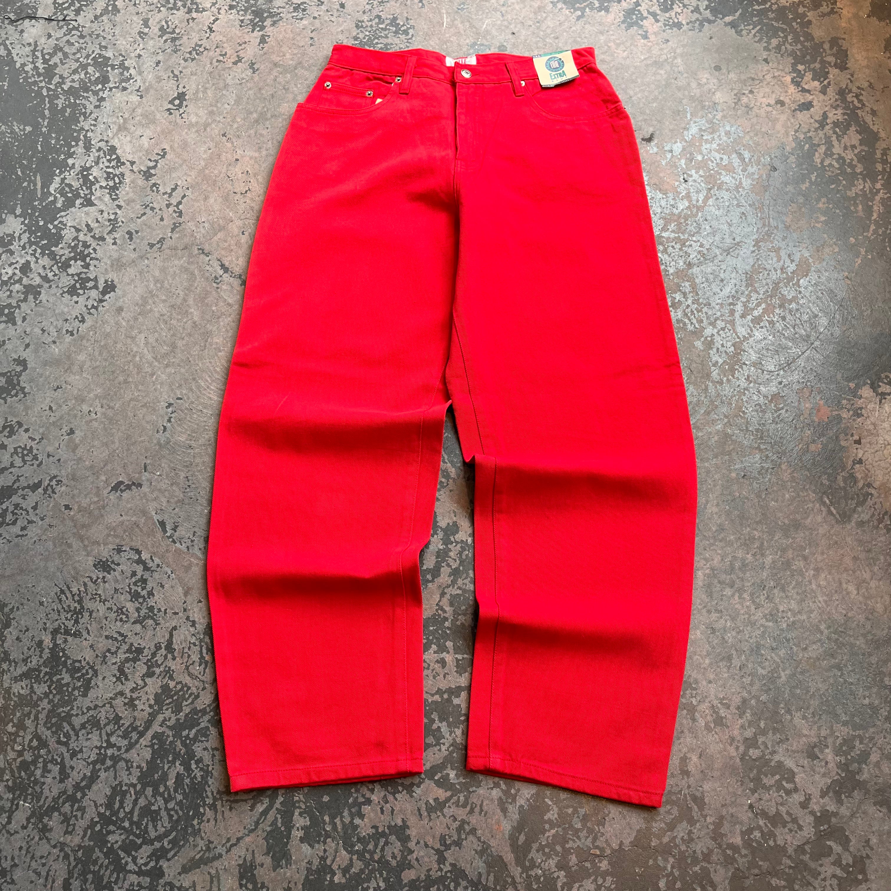 Y2K I.O.U. Denim Jeans (Red)