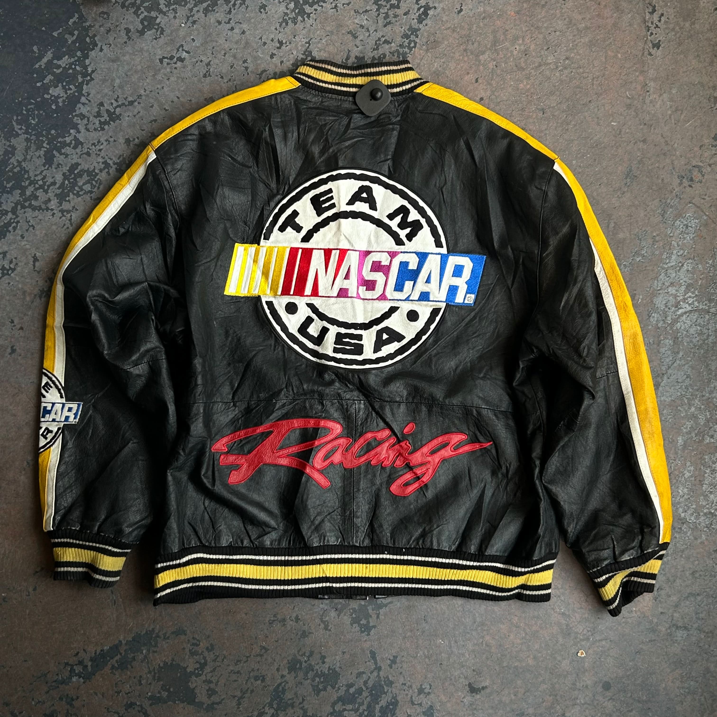 Vintage Global Leather Fashions Nascar Racing Jacket L