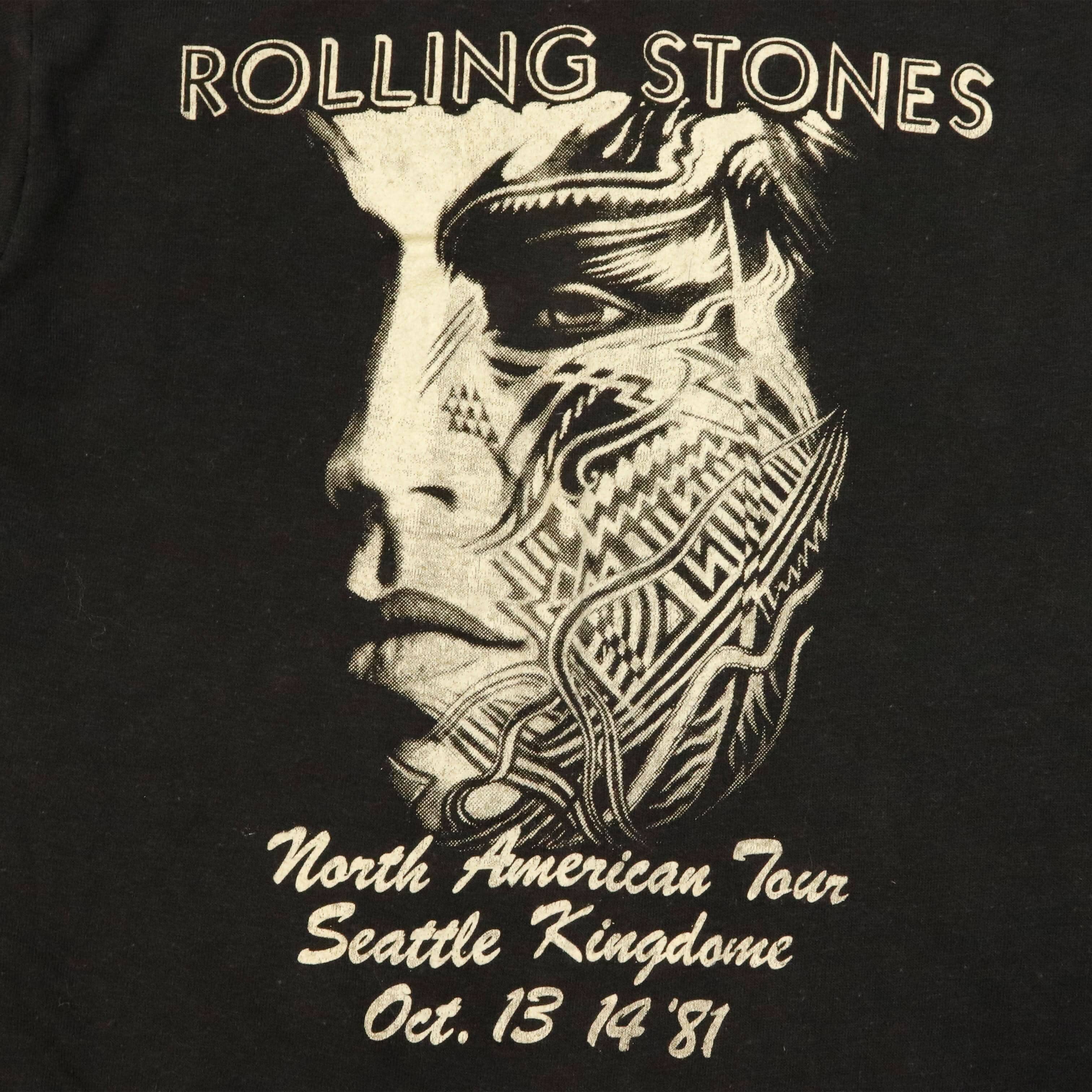 Vintage 1981 Rolling Stones Tattoo You One Show North American Tour Graphic T-Shirt Size S RARE FAIF.CA 