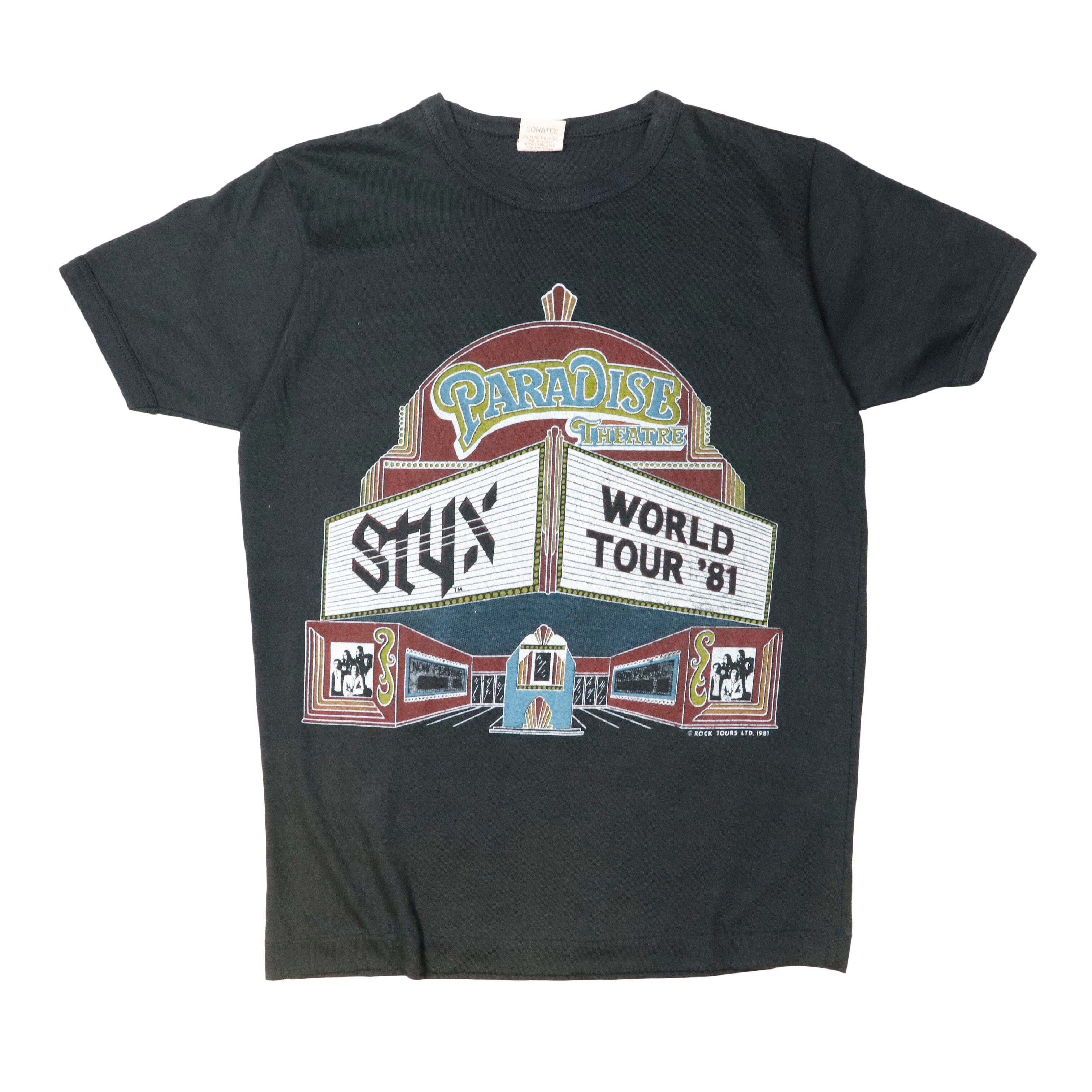 Vintage 1981 STYX World Tour Black T-Shirt Size M On 
