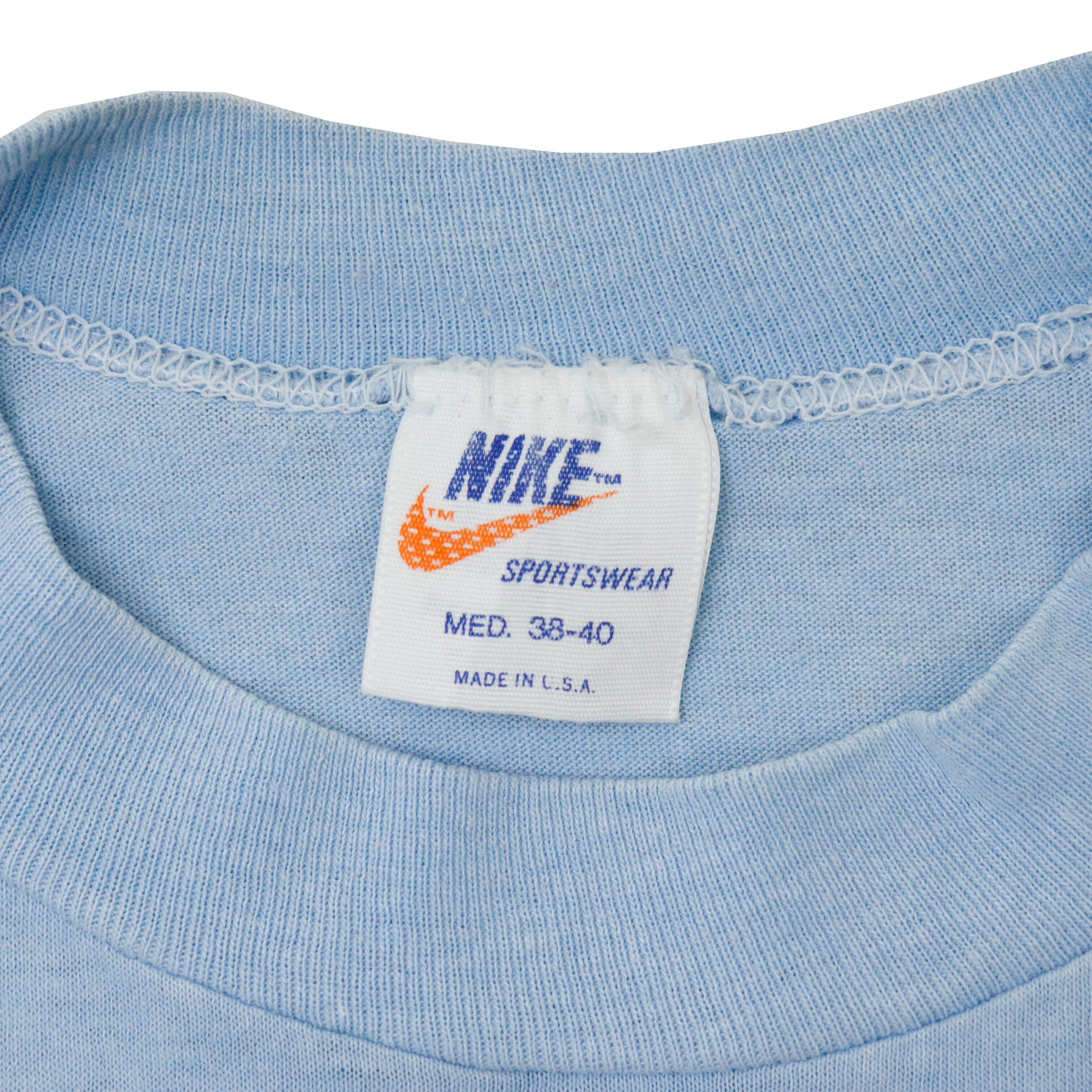 Vintage 1982 Nike Orange Swoosh Cascade Run Off '82 Graphic T-Shirt Size M Nike 