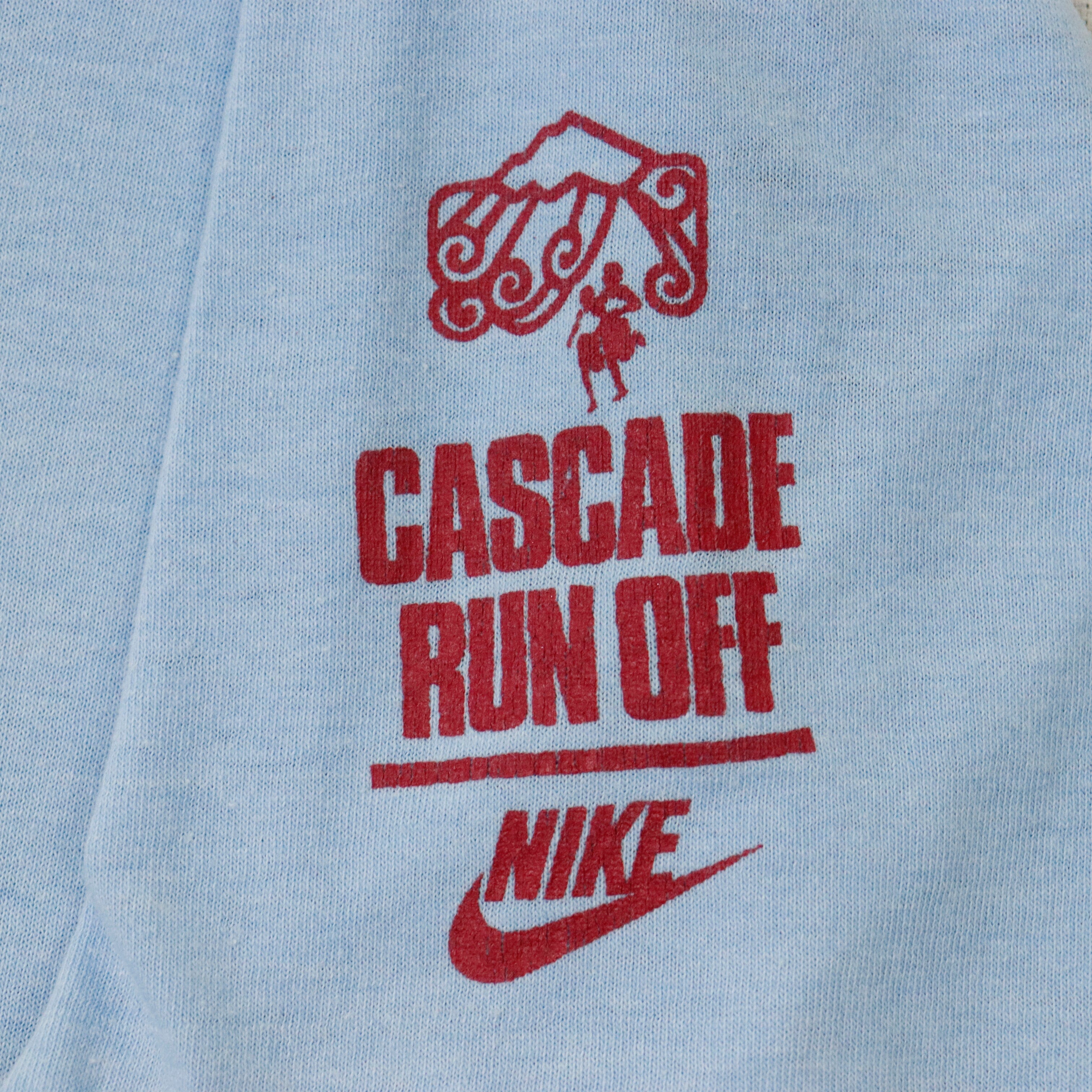 Vintage 1982 Nike Orange Swoosh Cascade Run Off '82 Graphic T-Shirt Size M Nike 