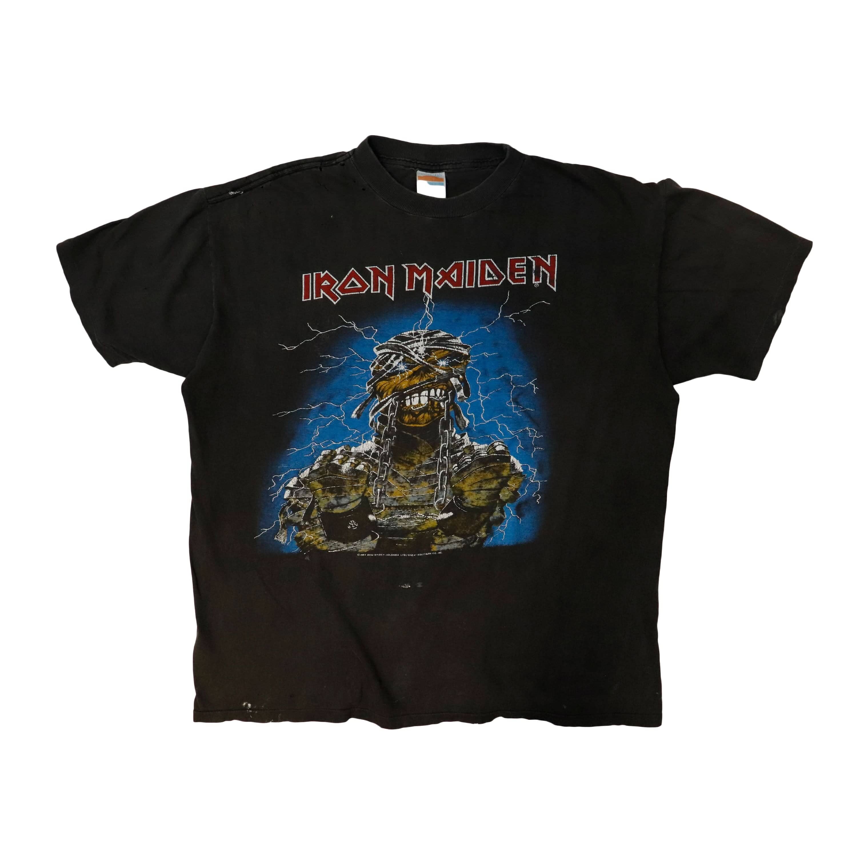 Vintage 1984 Iron Maiden Egyptian Graphic T-Shirt Size XL FAIF.CA 