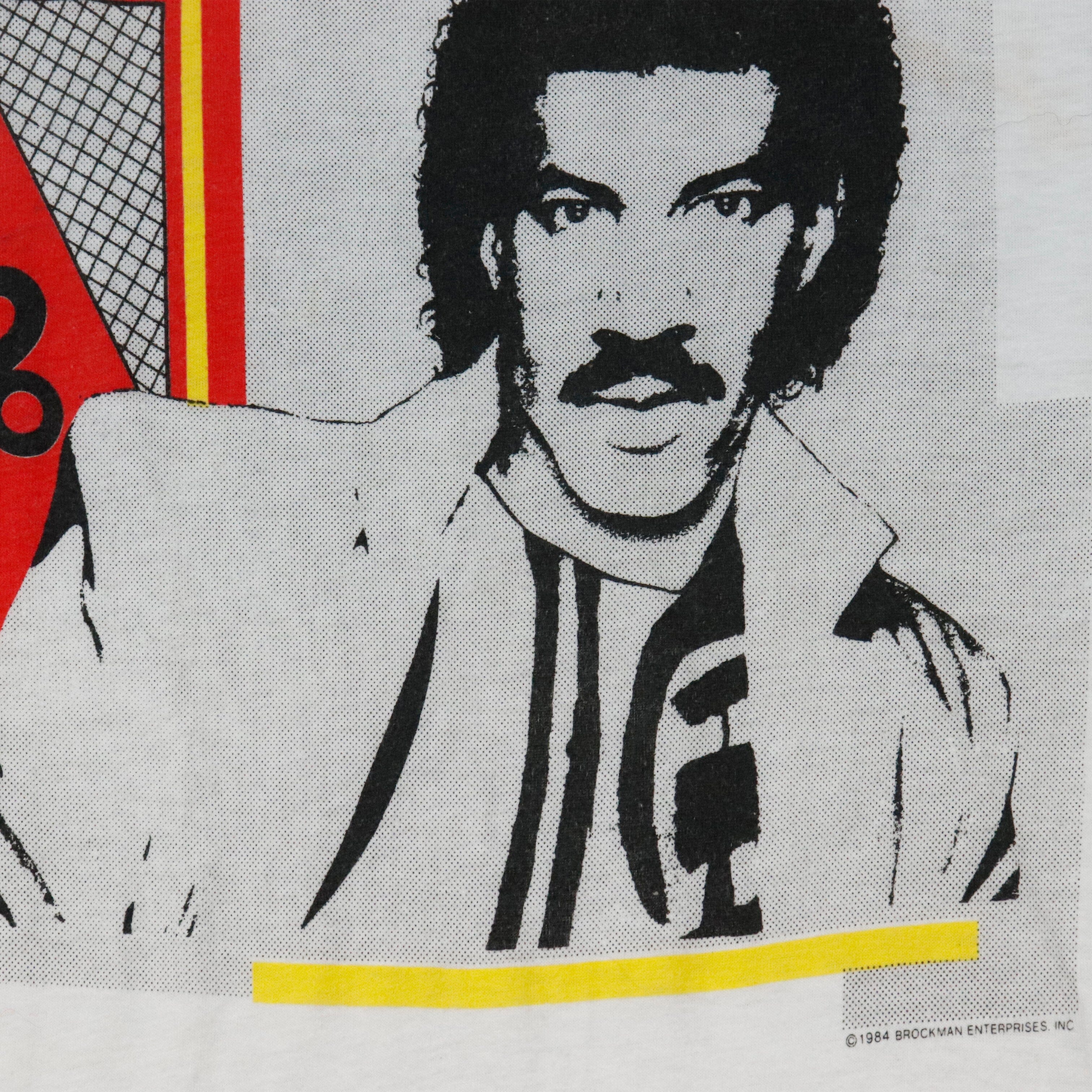 Vintage 1984 Lionel Richie White Muscle T-Shirt Size M Screen Stars 