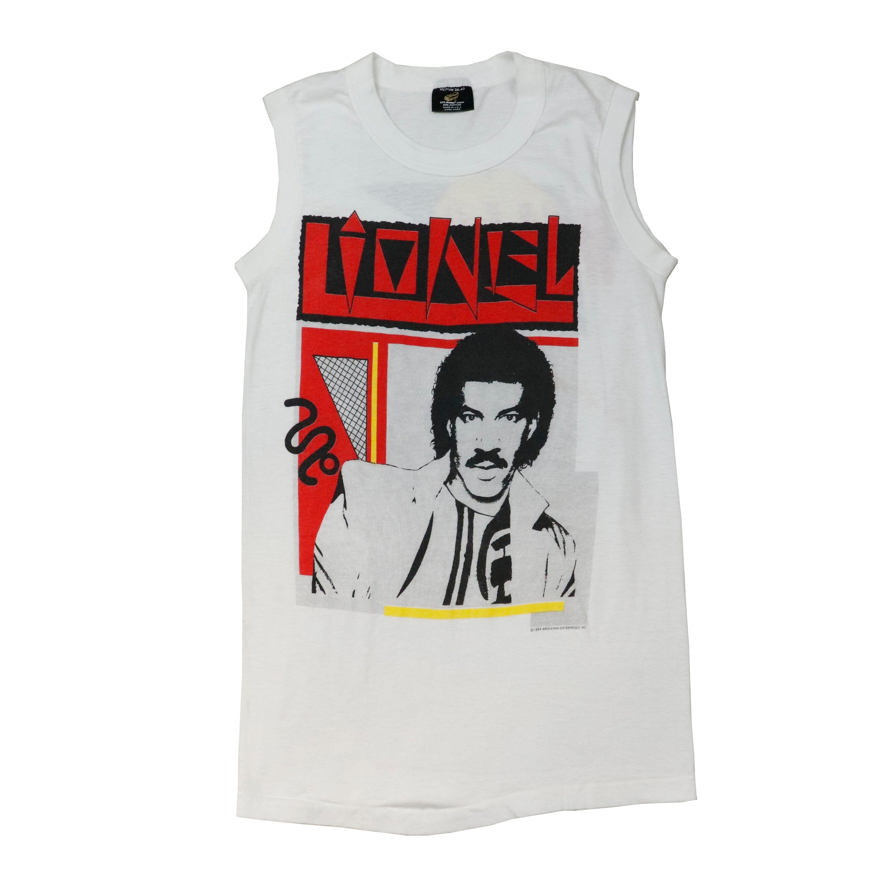 Vintage 1984 Lionel Richie White Muscle T-Shirt Size M Screen Stars 