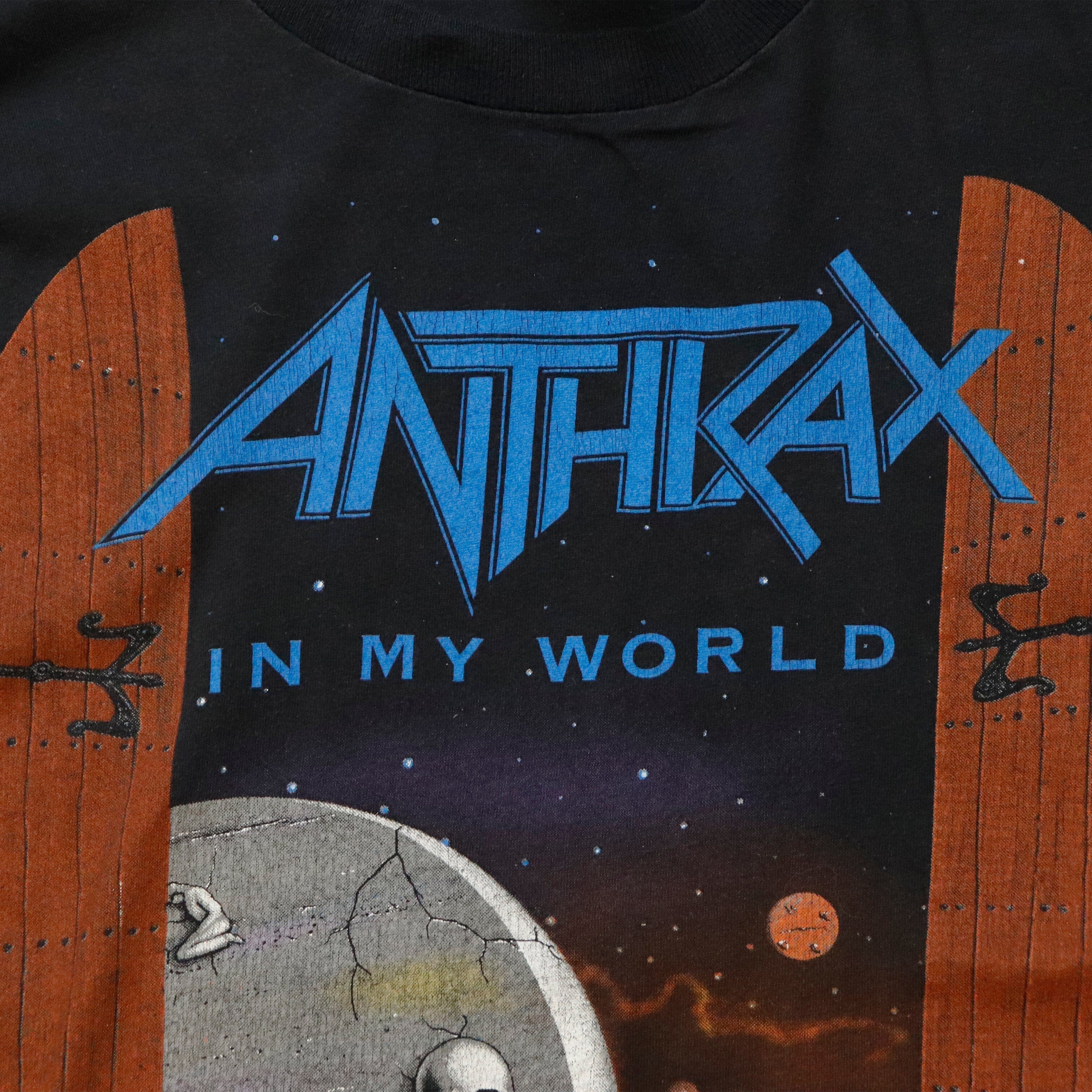 Vintage 1990 Anthrax In My World Graphic T-Shirt Size L 24384 