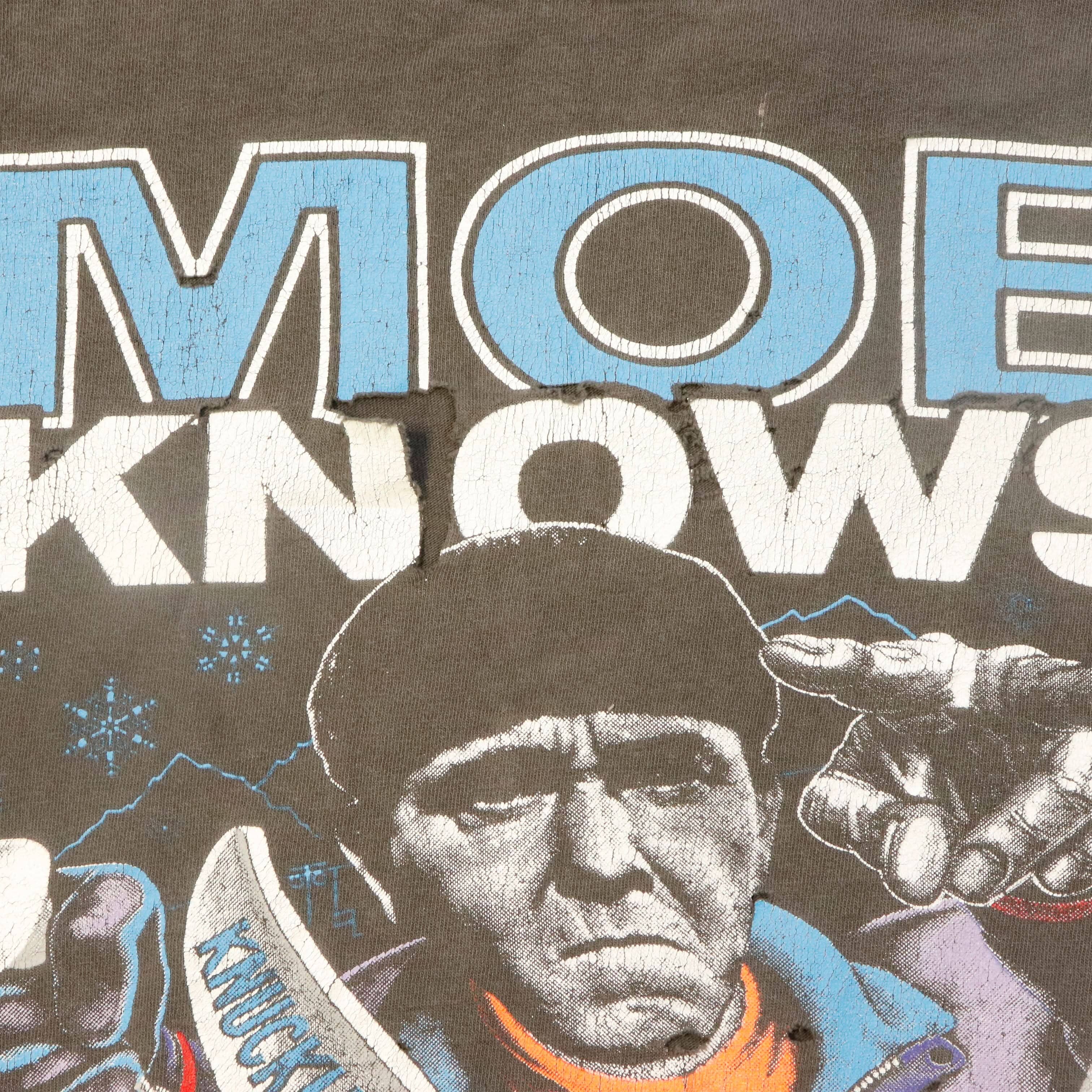 Vintage 1990 Moe Knows Skiing Graphic T-Shirt Size XL FAIF.CA 