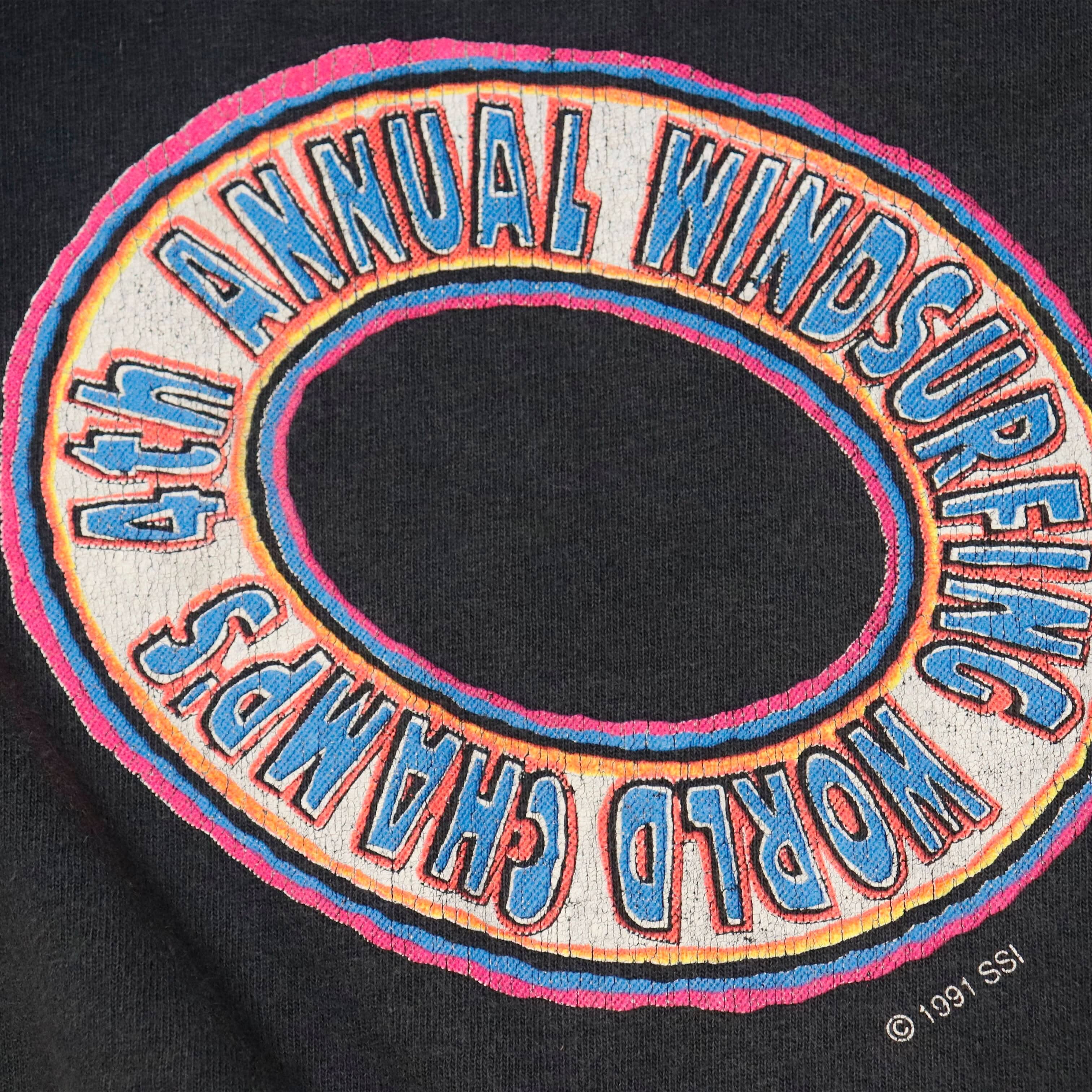 Vintage 1991 4th Annual Windsurfing World Champs Graphic T-Shirt Size N/A FAIF.CA 