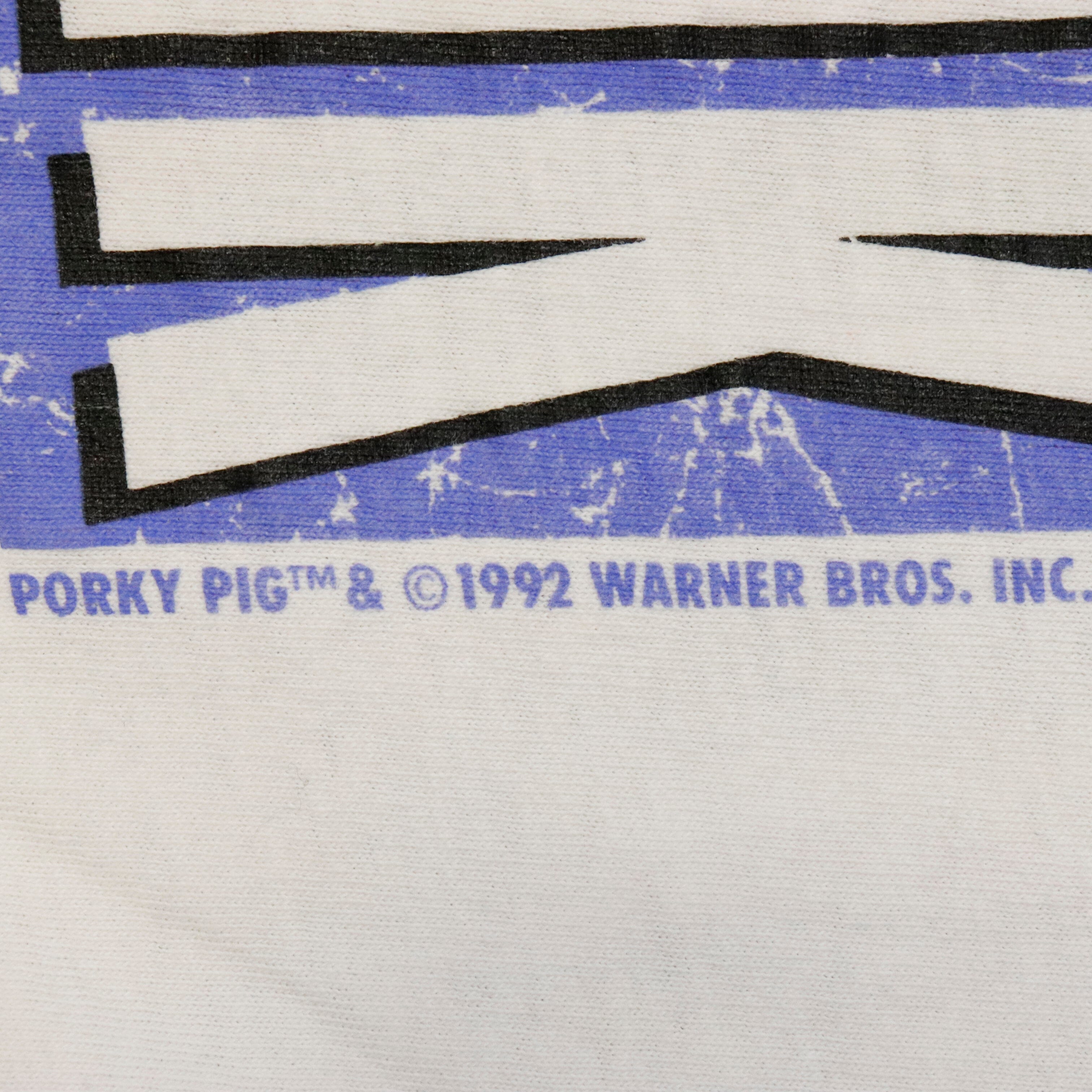 Vintage 1992 Nike Porky Pig NBA Dunk Space Jam T-Shirt Size L Nike 