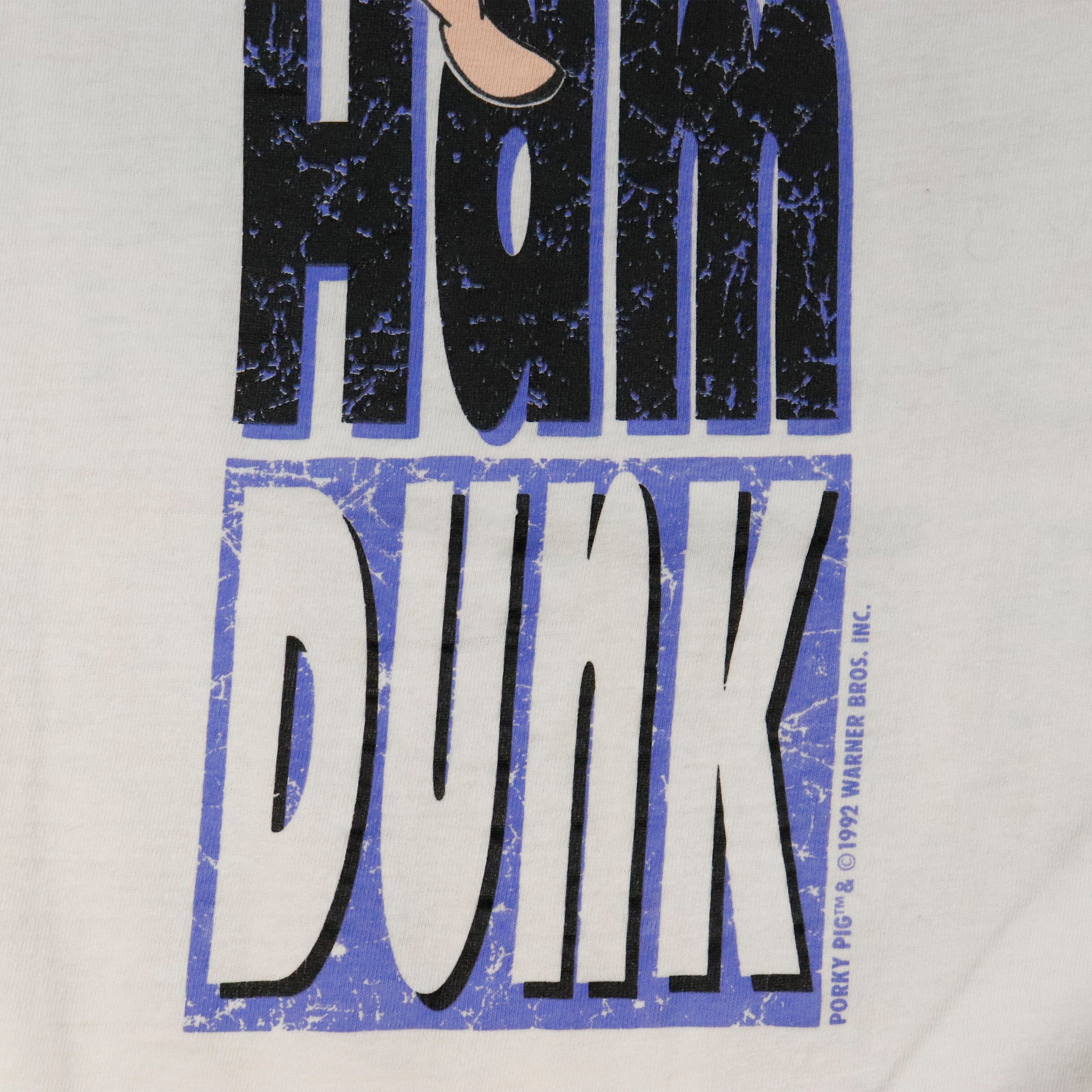 Vintage 1992 Nike Porky Pig NBA Dunk Space Jam T-Shirt Size L Nike 
