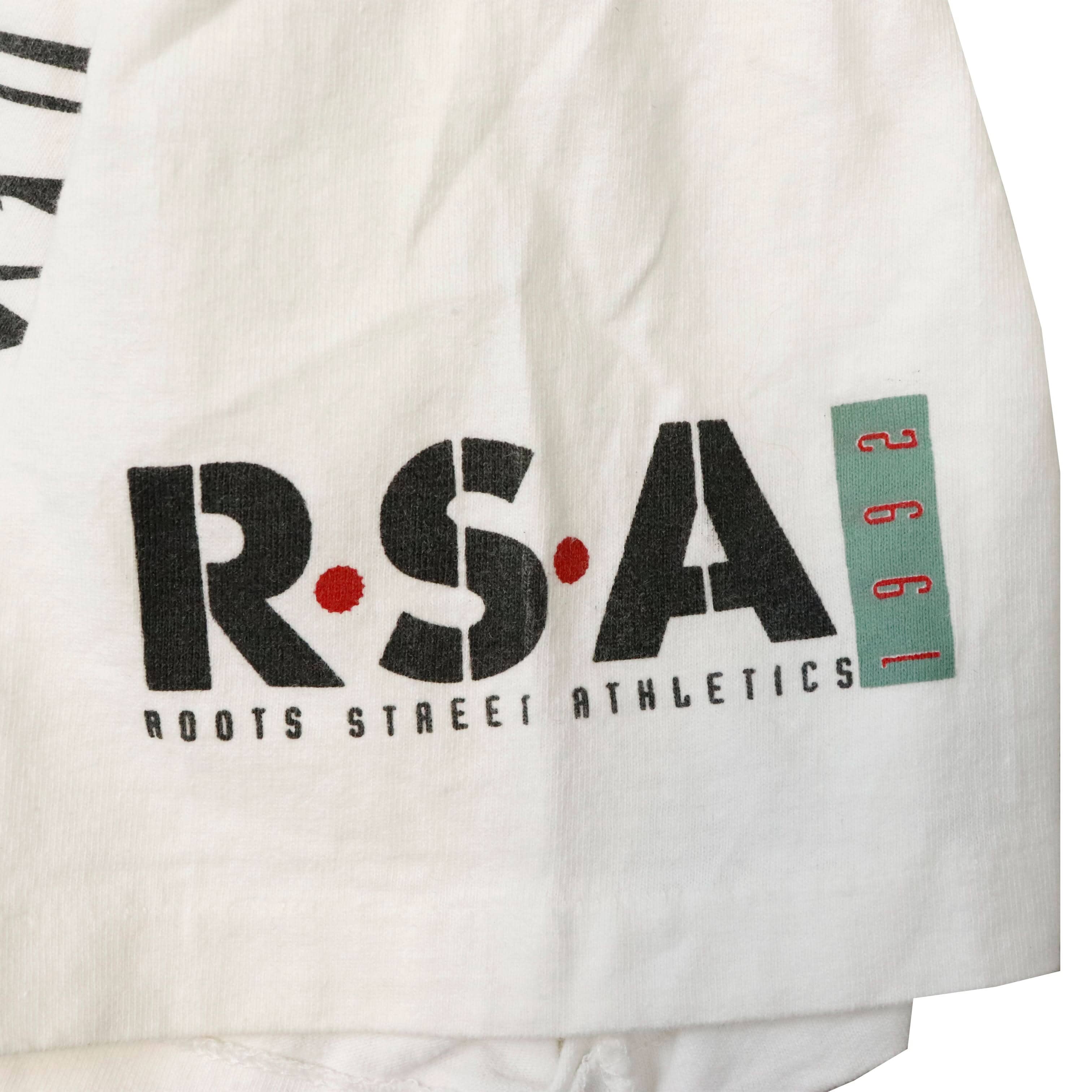 Vintage 1992 Roots Street Athletics Winged Torch Graphic T-Shirt Size L FAIF.CA 