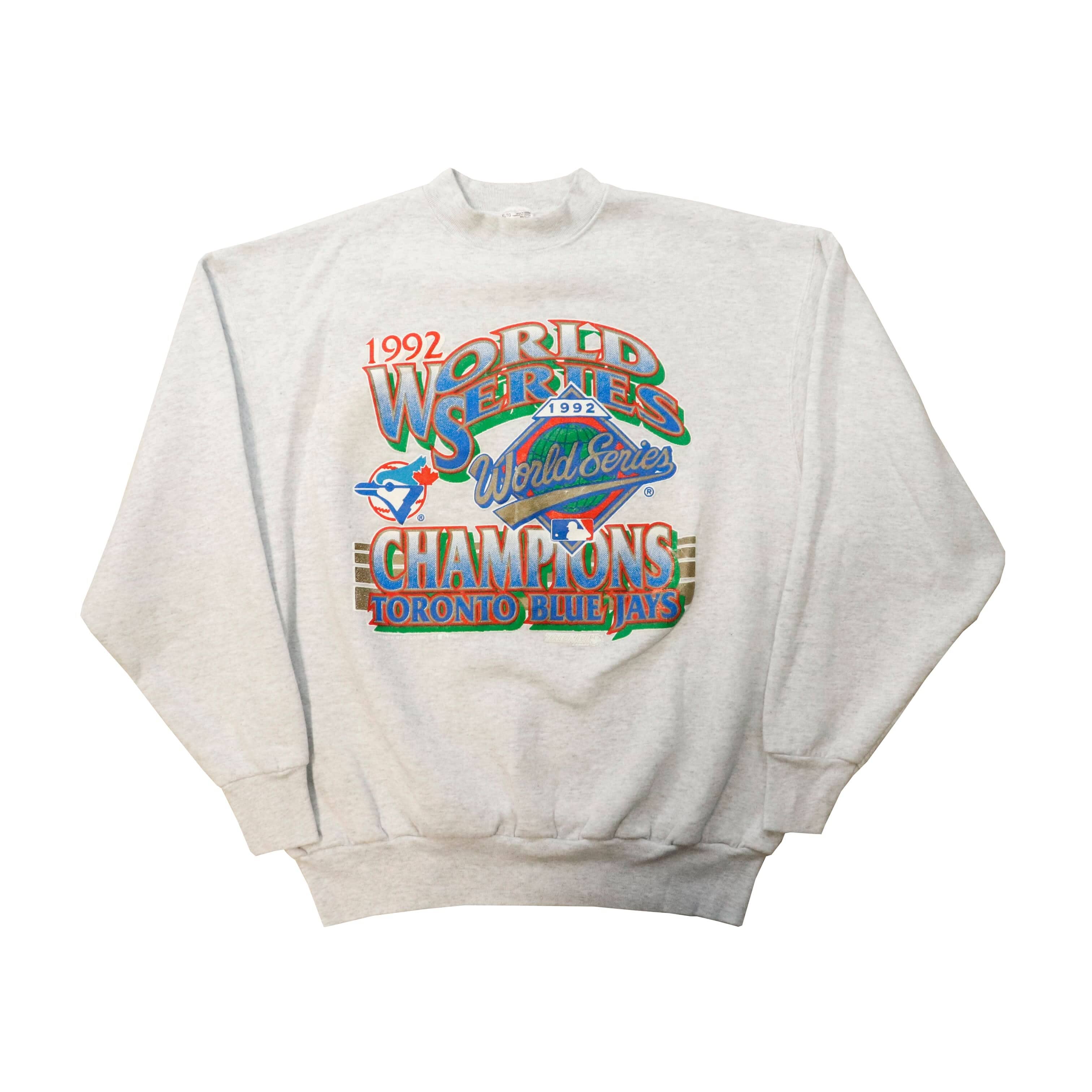 Vintage 1992 Toronto Blue Jays World Series Champions Crewneck Sweatshirt Size XL FAIF.CA 
