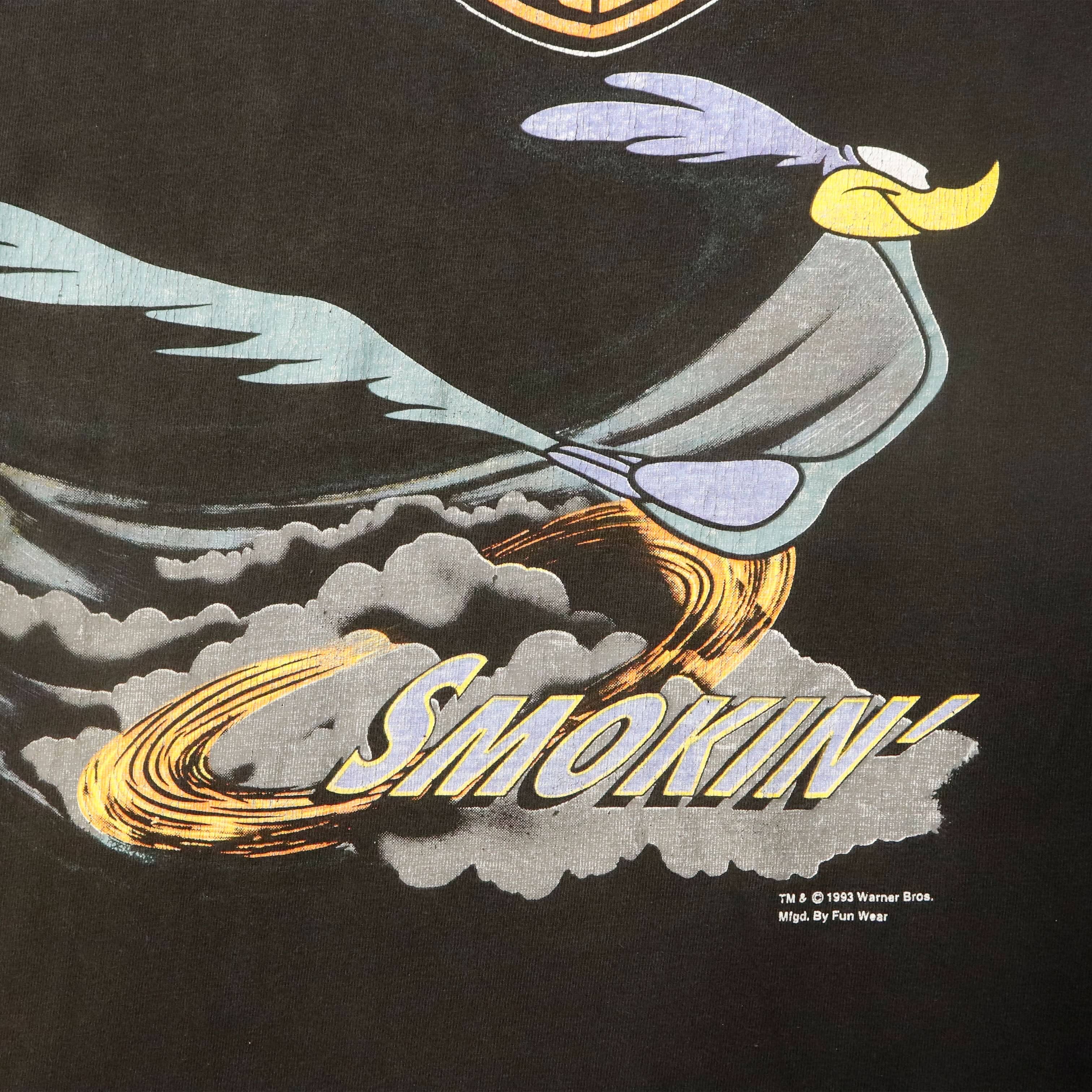 Vintage 1993 Harley Davidson Road Runner Looney Tunes Smokin Graphic T-Shirt Size L Motorcycle FAIF.CA 