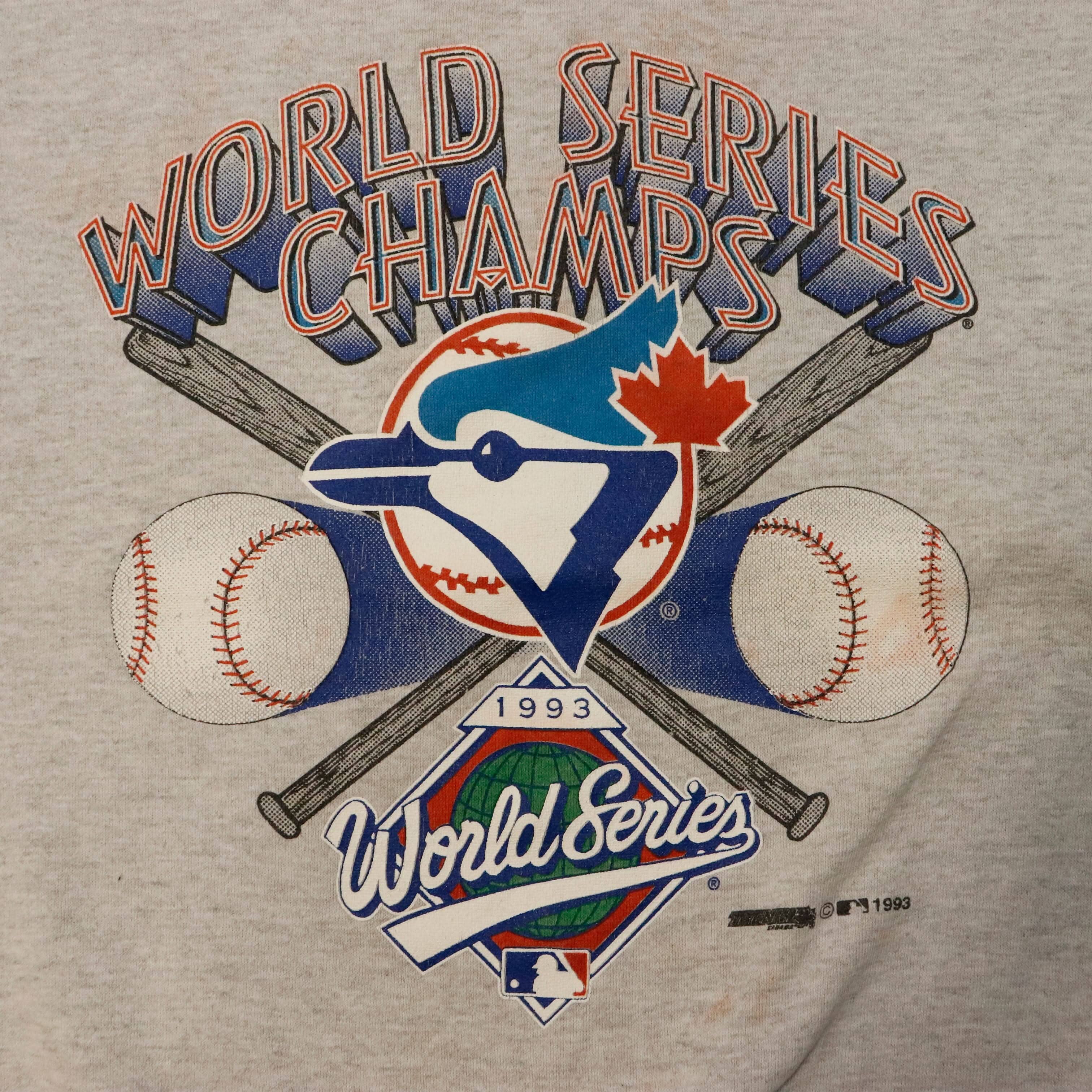 Vintage 1993 Tultex Toronto Blue Jays World Series Champs Sweatshirt Size XL FAIF.CA 