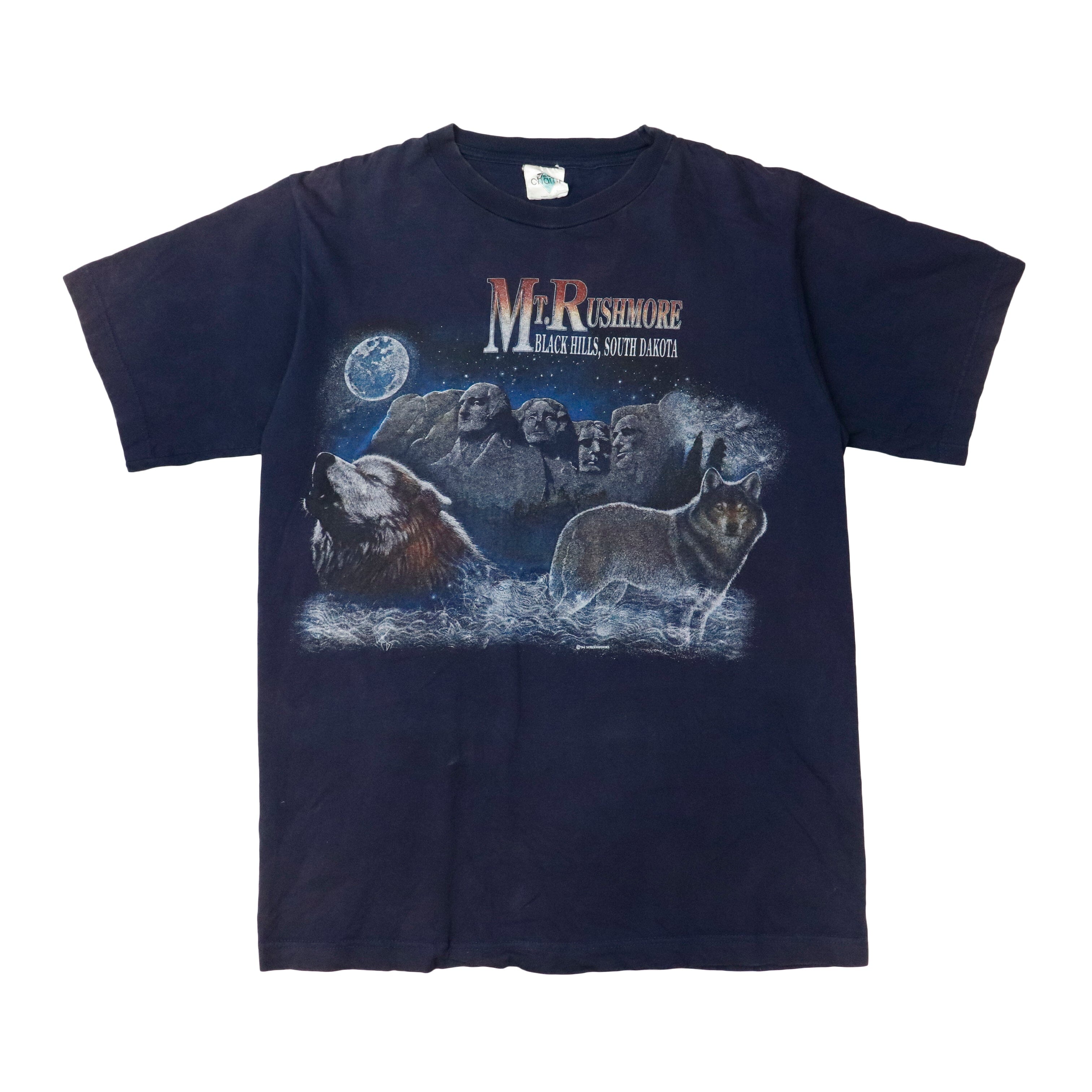 Vintage 1994 Mt Rushmore Navy T-Shirt Size L Cheeky Chompers 