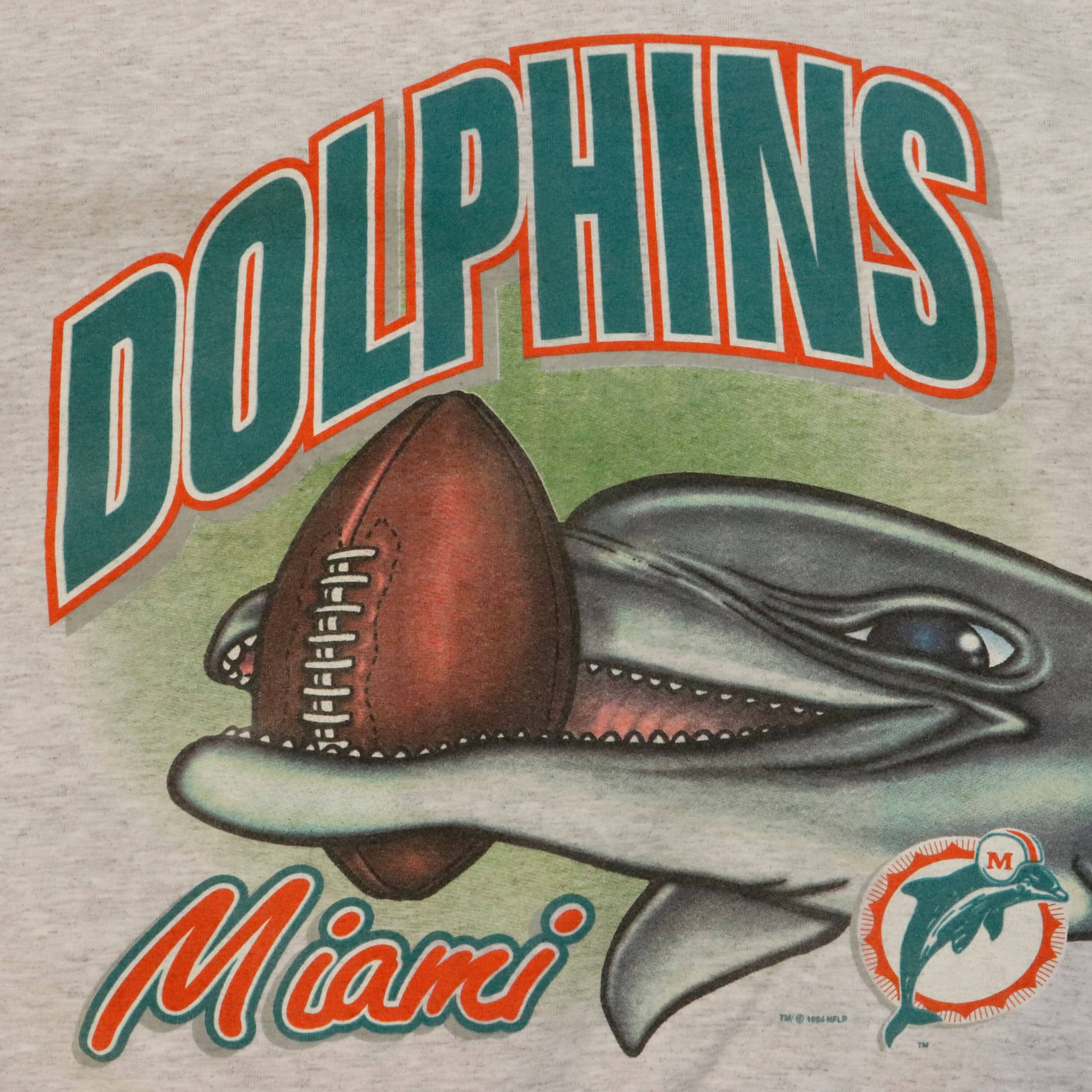 Vintage 1994 Salem Sportswear Miami Dolphins Graphic Sweatshirt Size XL FAIF.CA 