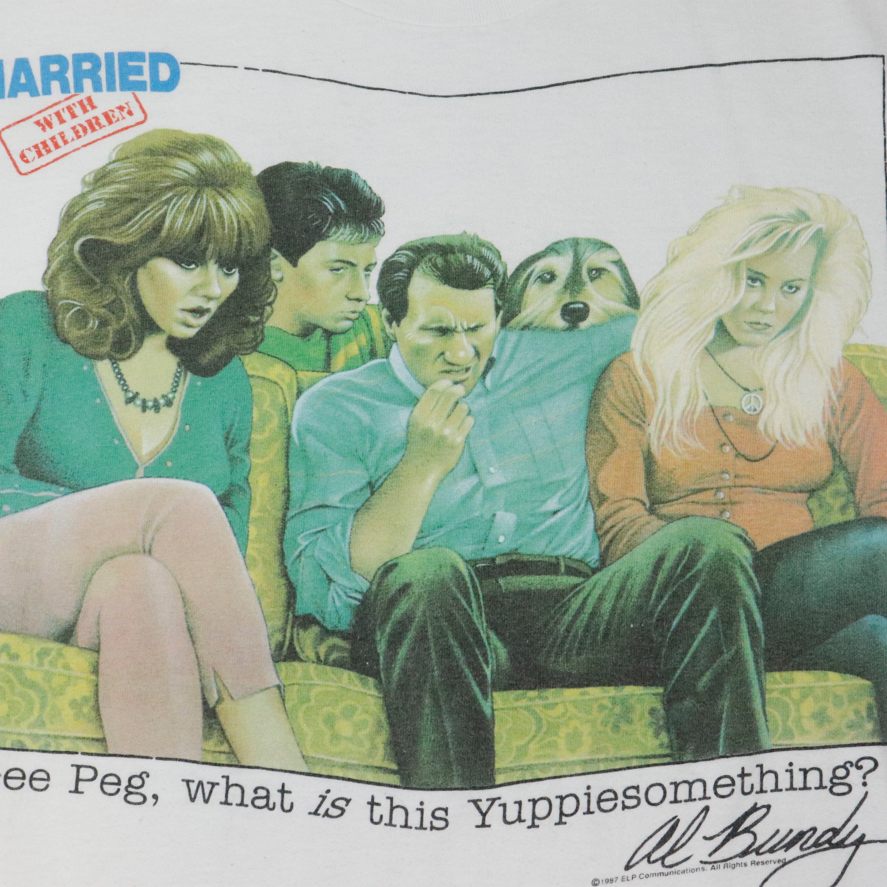 Vintage 1997 Married With Children TV Show Al Bundy Peg White T-Shirt Size L Es 