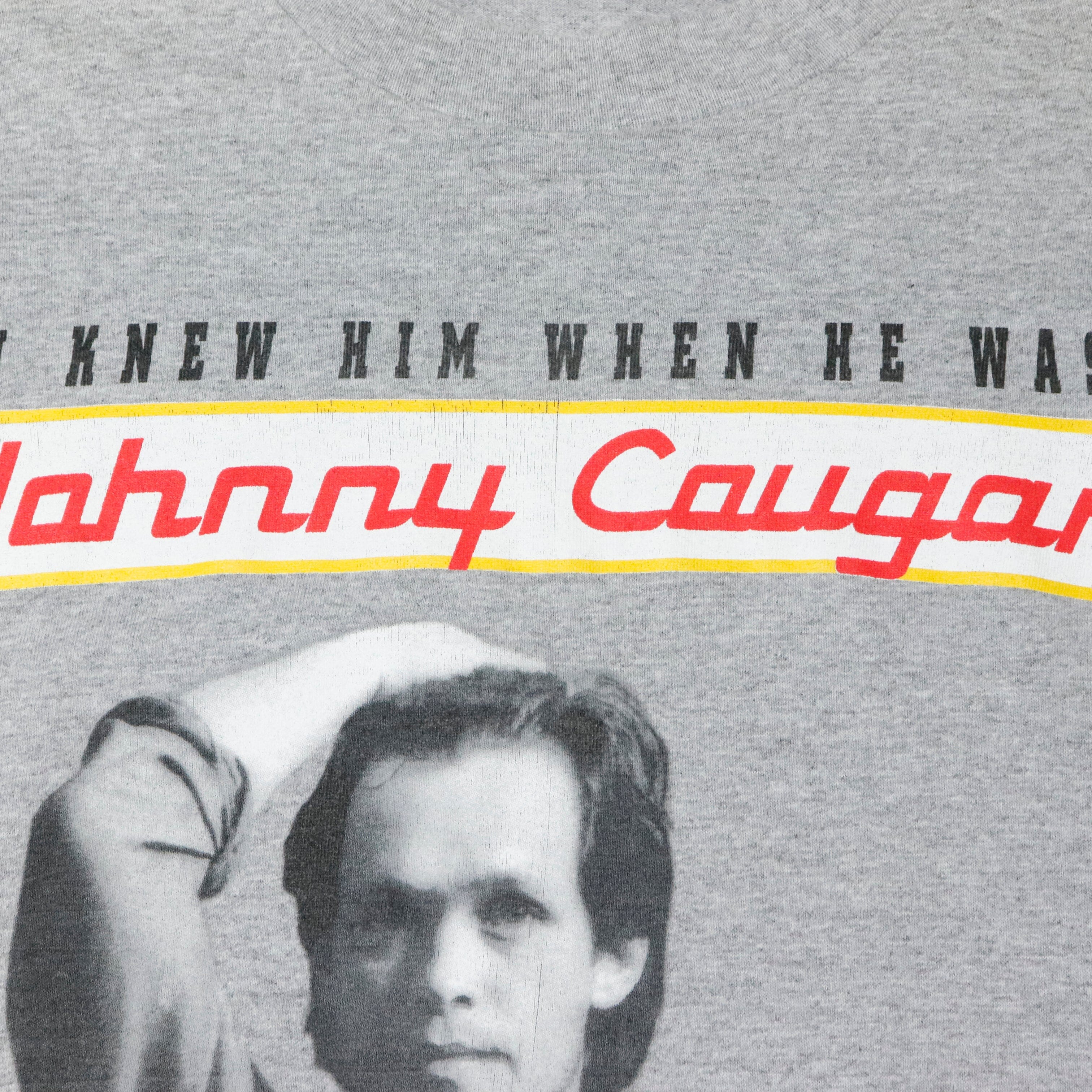 Vintage 1999 Johnny Cougar Tour Gray T-Shirt Size N/A Other 