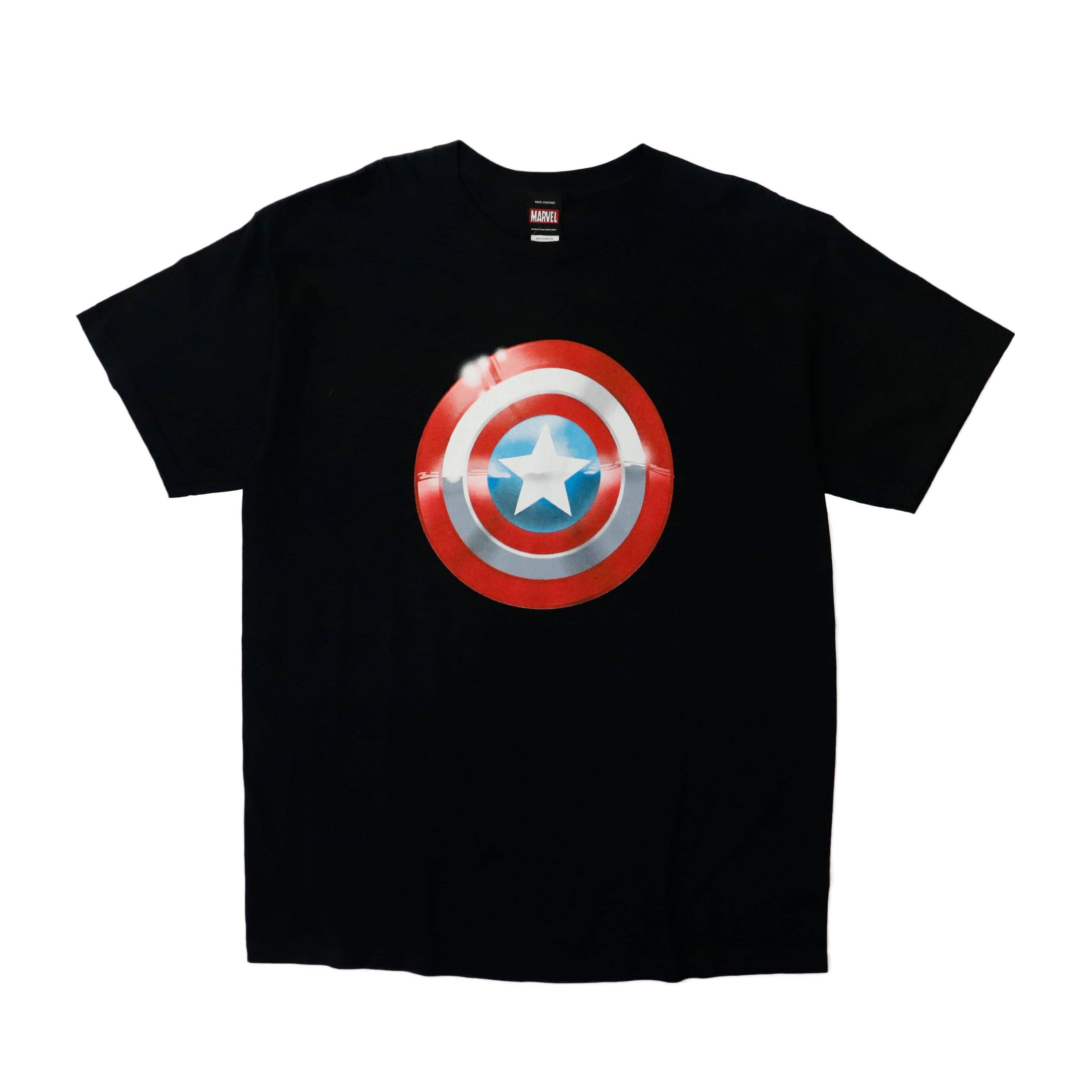Vintage 2010 Marvel Mad Engine Captain America Shield Graphic T-Shirt Size L FAIF.CA 