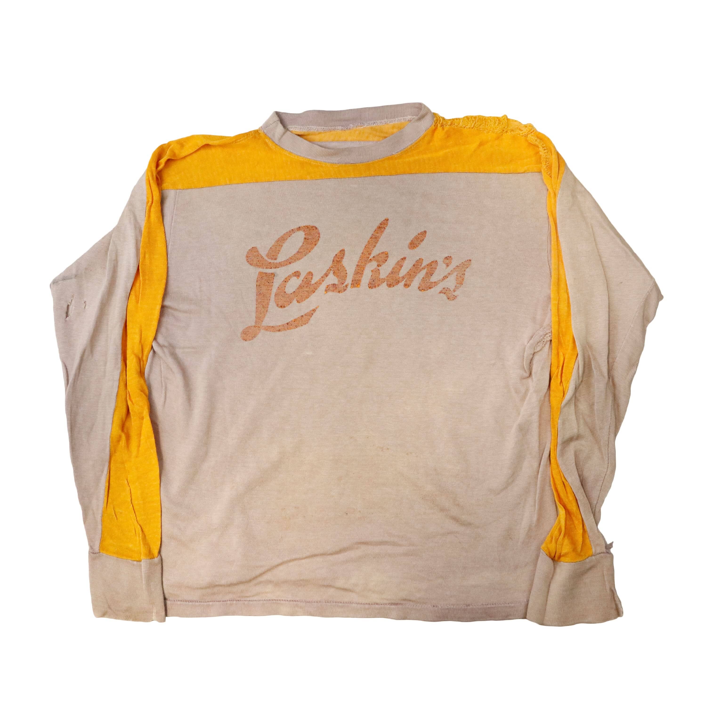 Vintage 30s Hockey Jersey Loskins Distressed Colorblock Long Sleeve Shirt Size One Size FAIF.CA 