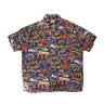 Vintage 40s 50s O' Henry Hawaiian novelty print button up shirt Size 15.5 26611 