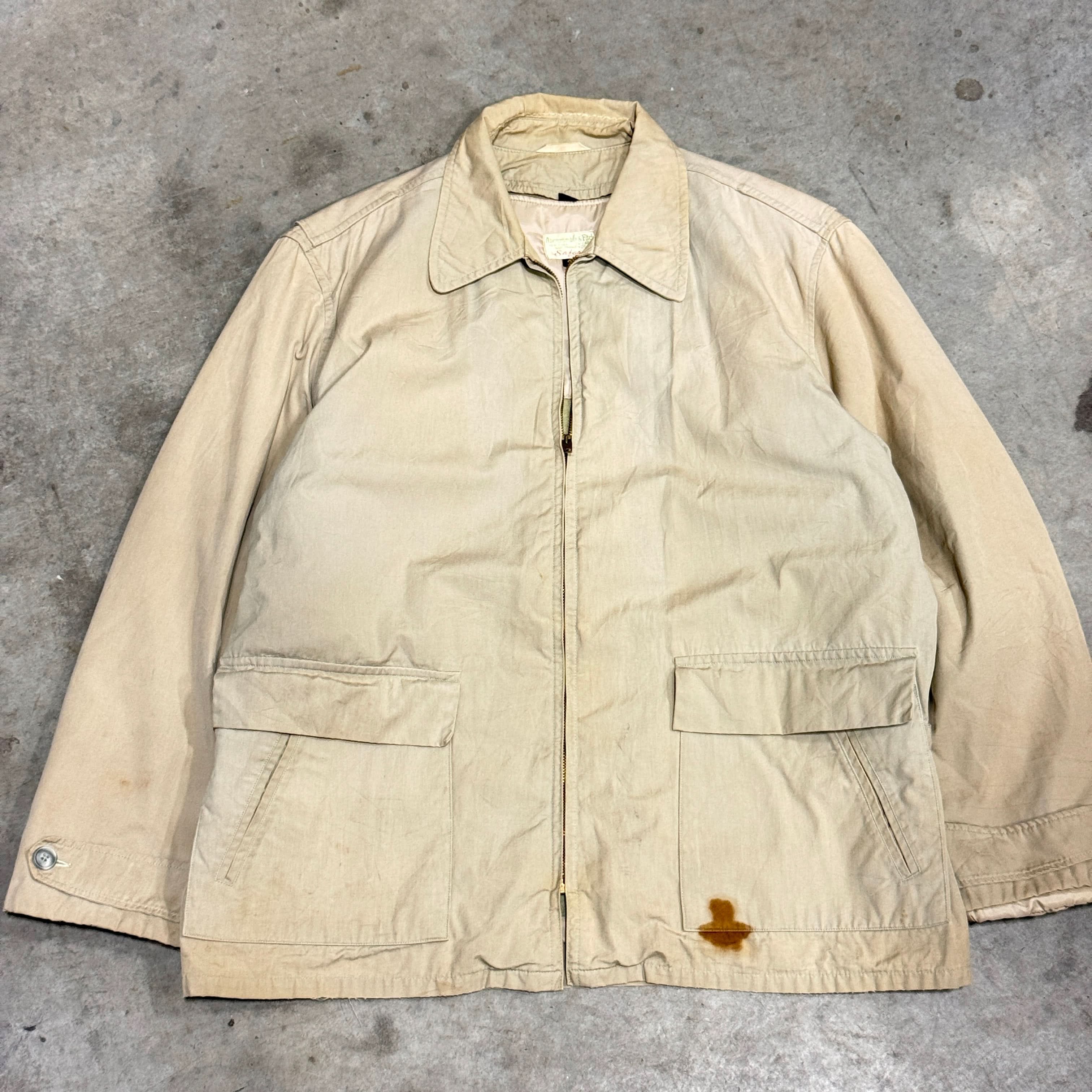 Vintage 40s Abercrombie & Fitch Safari Canvas Jacket Size 44 FAIF.CA 