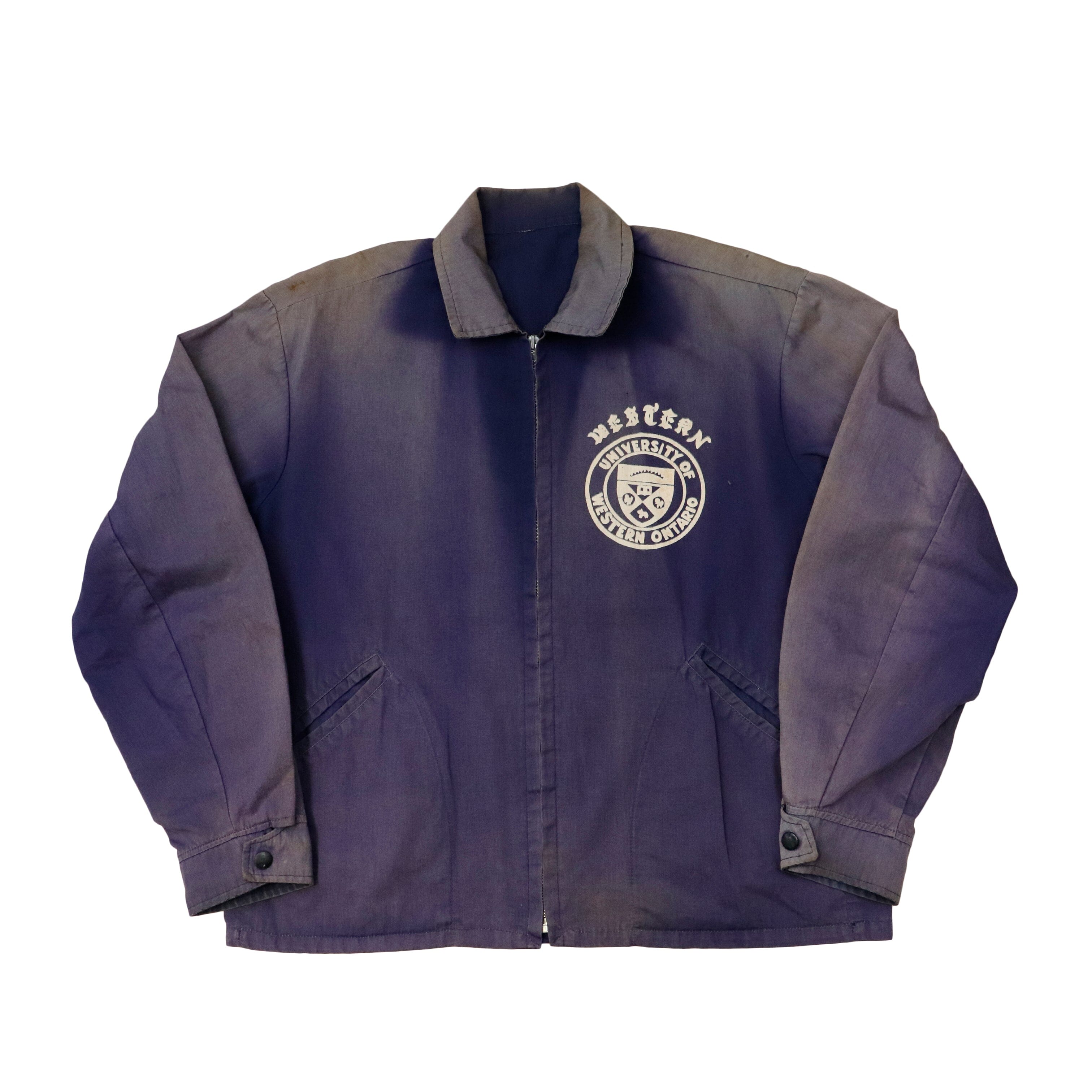 Vintage 40s Faded Western University of Western Ontario Logo Zip Jacket Size N/A 1667 