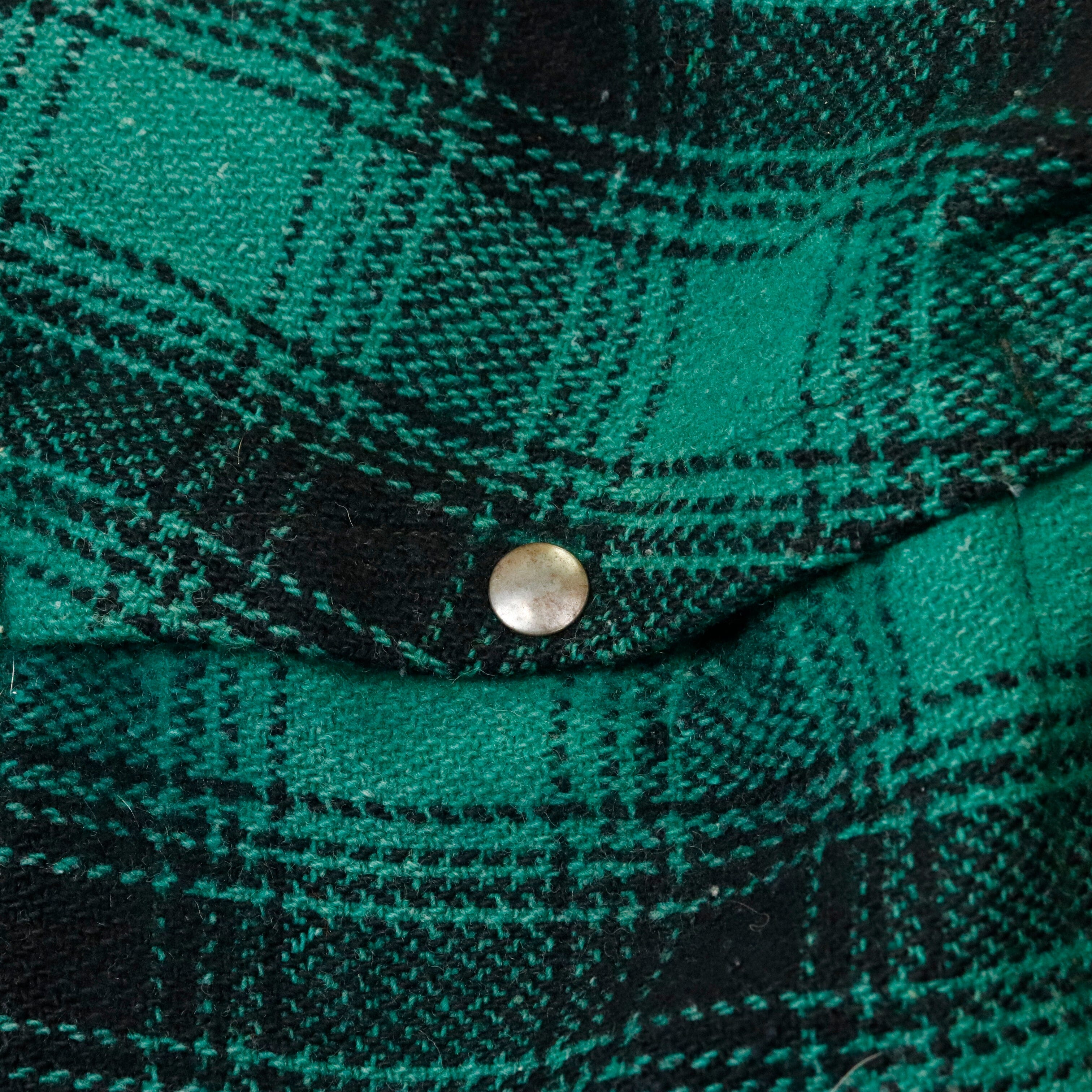 Vintage 50s Aero Brand Green Plaid Wool Mackinaw Hunting Prospecting Jacket Size N/A 20412 