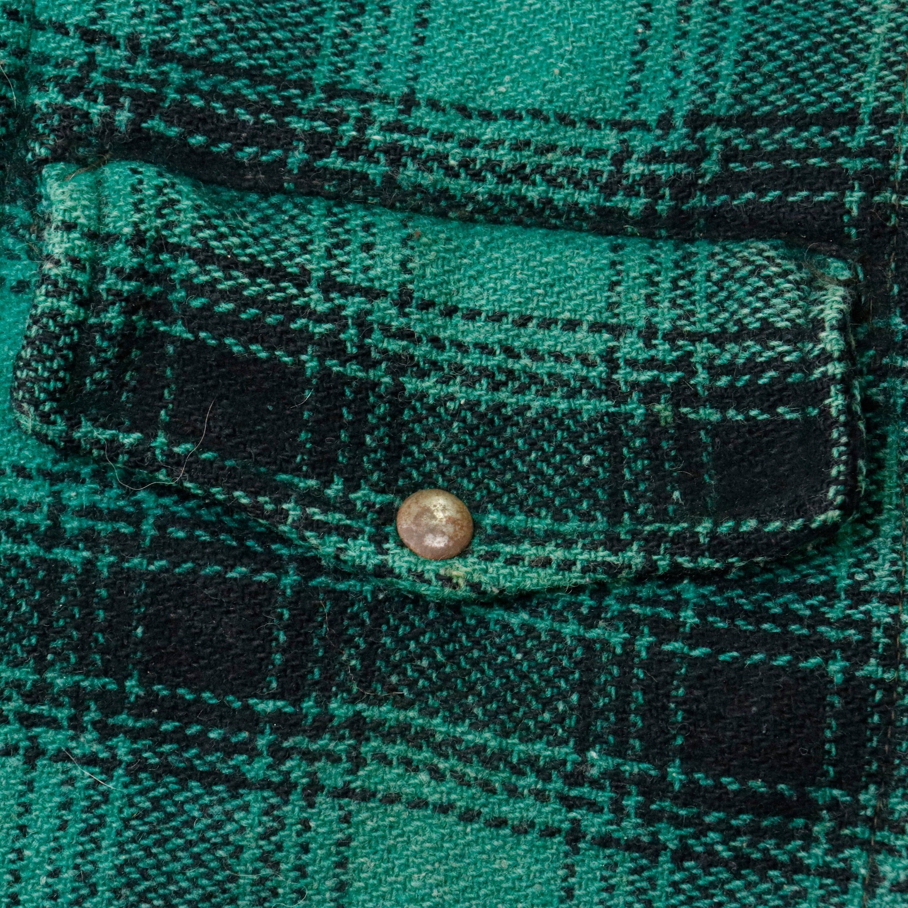 Vintage 50s Aero Brand Green Plaid Wool Mackinaw Hunting Prospecting Jacket Size N/A 20412 