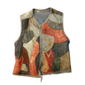 Vintage 60s Patchwork Leather Hippie Vest Custom Folk Art Piece RARE FAIF.CA 