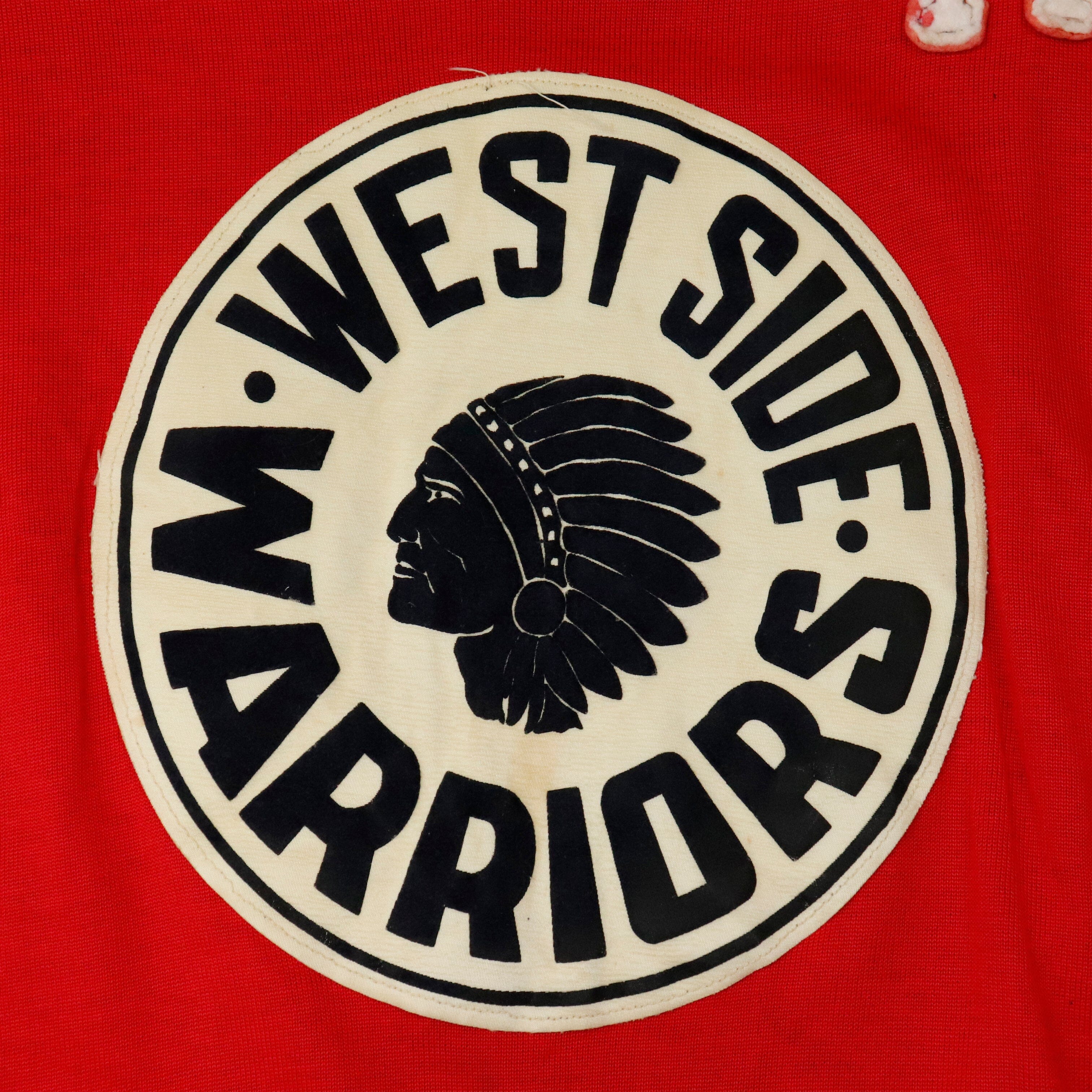 Vintage 60s West Side Warriors V-Neck Hockey Jersey Size M 1667 