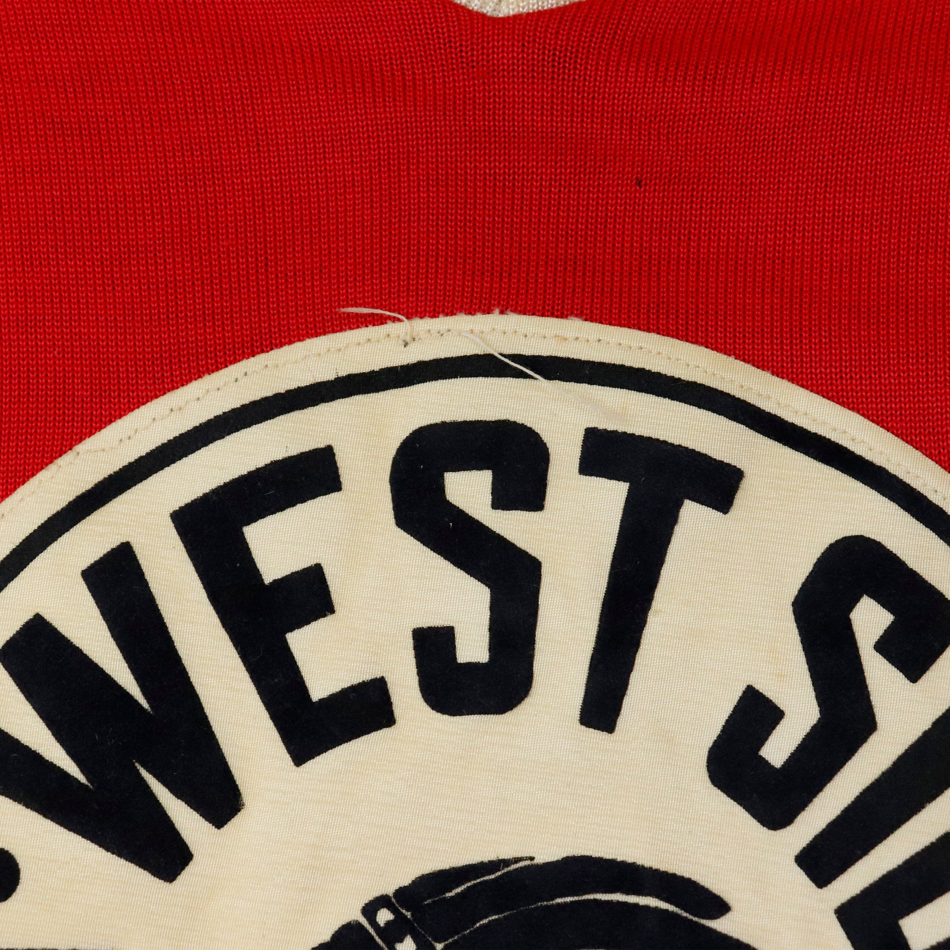 Vintage 60s West Side Warriors V-Neck Hockey Jersey Size M 1667 