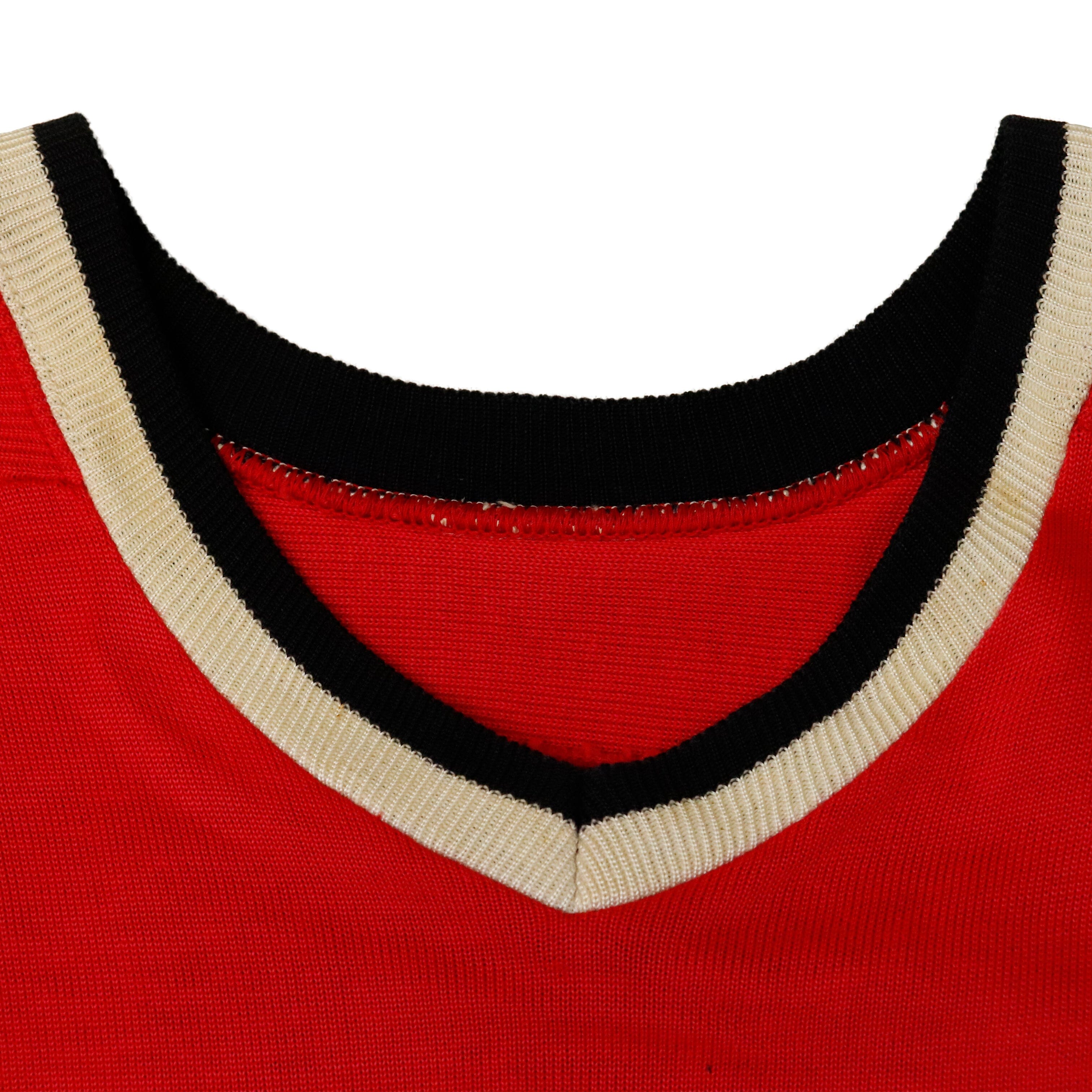 Vintage 60s West Side Warriors V-Neck Hockey Jersey Size M 1667 