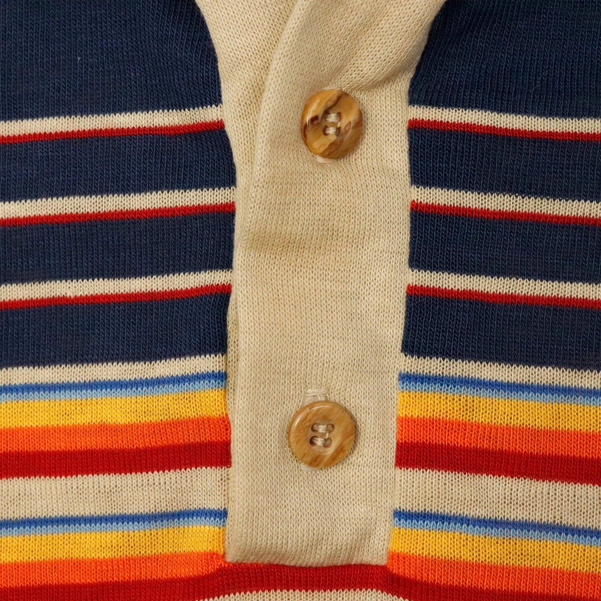 Vintage 70s Off The Wall Blue/Tan Polo Youth Rainbow Shirt Size 12 Polo Vans 