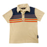 Vintage 70s Off The Wall Blue/Tan Polo Youth Rainbow Shirt Size 12 Polo Vans 