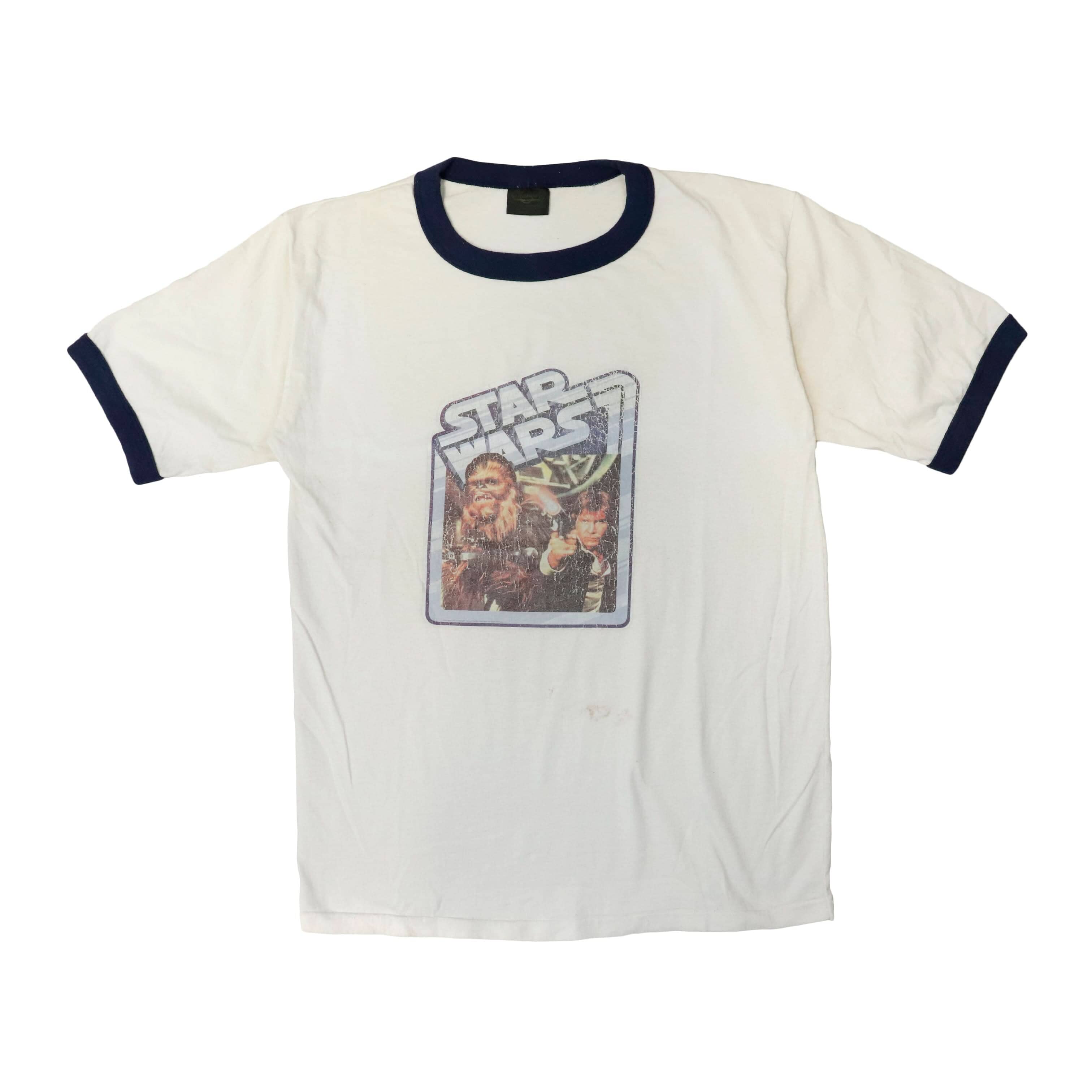 Vintage 70s Star Wars Ringer Graphic T-Shirt Size XL FAIF.CA 