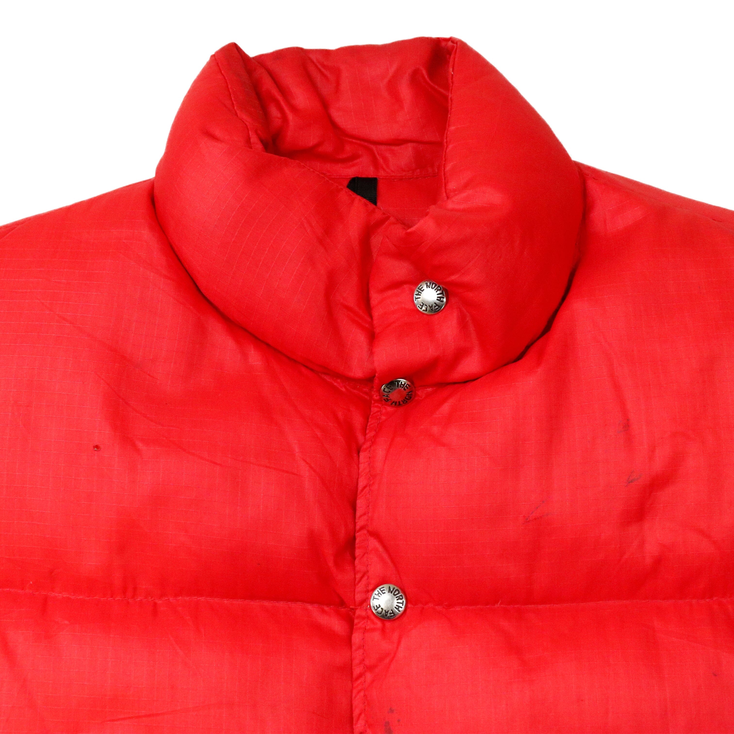 Vintage 70s The North Face Brown Lable Red Snap Button Puffer Vest Size M The North Face 