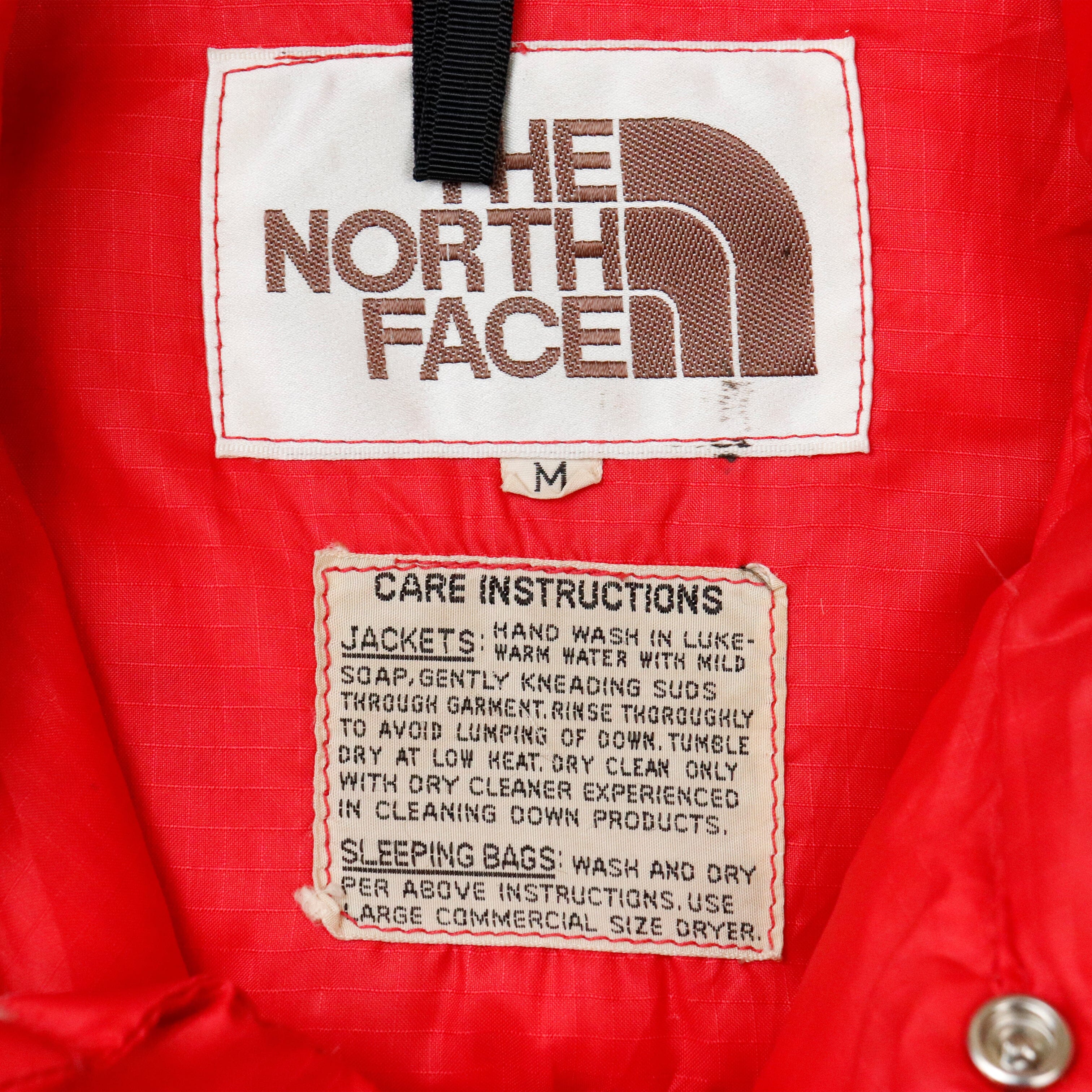 Vintage 70s The North Face Brown Lable Red Snap Button Puffer Vest Size M The North Face 